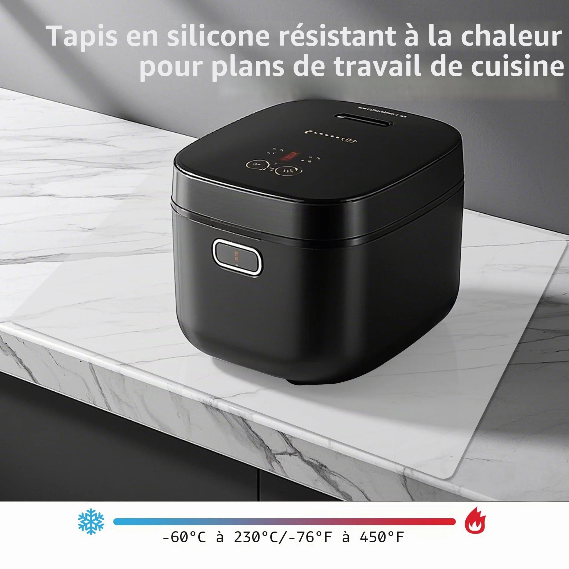 SOSMAR Protection de Plan de Travail en Silicone 60x40 cm - Tapis Résistant à la Chaleur, Anti-dérapant, Imperméable