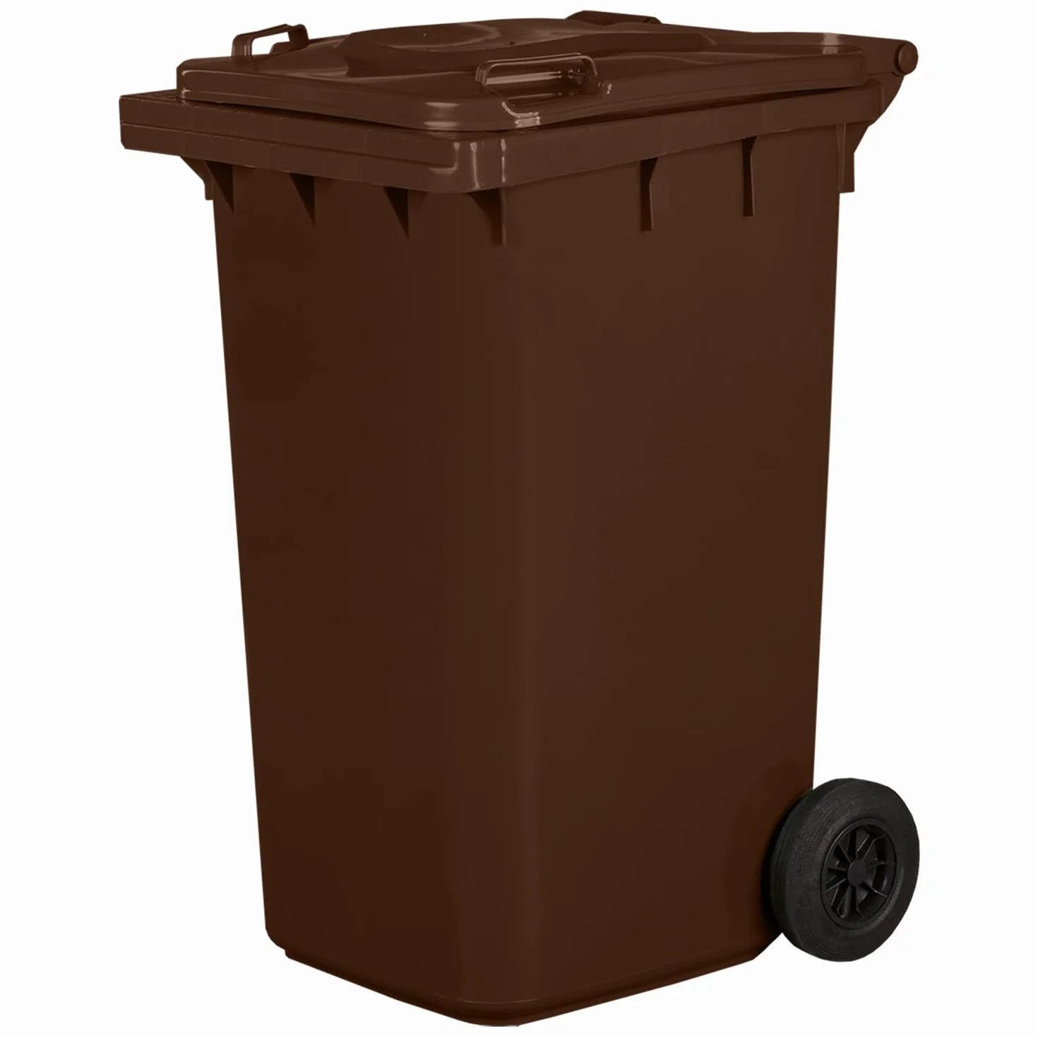 JESTIC Poubelle à roulettes 240 L Marron Tri Selectif garage XXL
