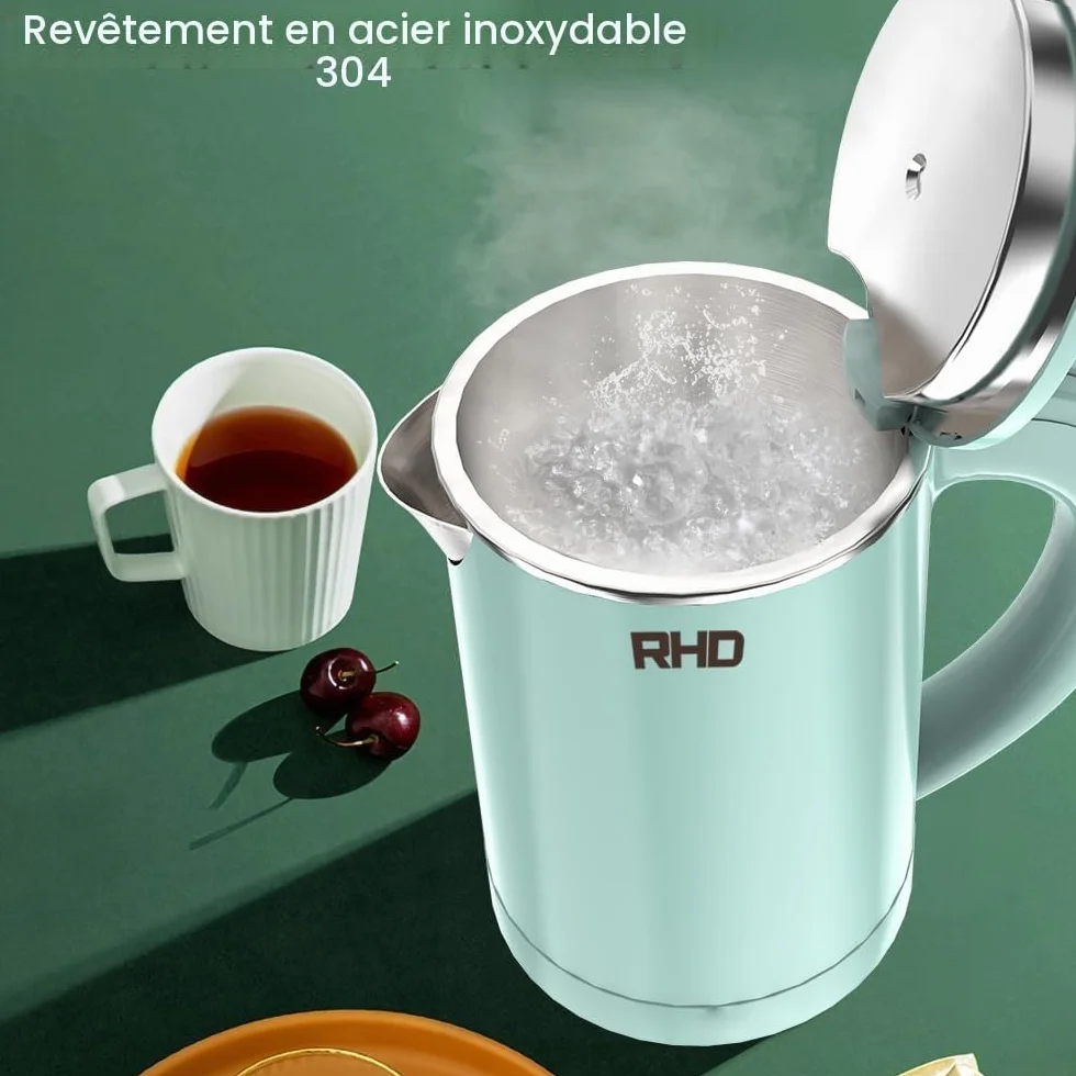 Bouilloire électrique portable 0.5L acier inoxydable bouilloire de voyage ébullition rapide théière café thé