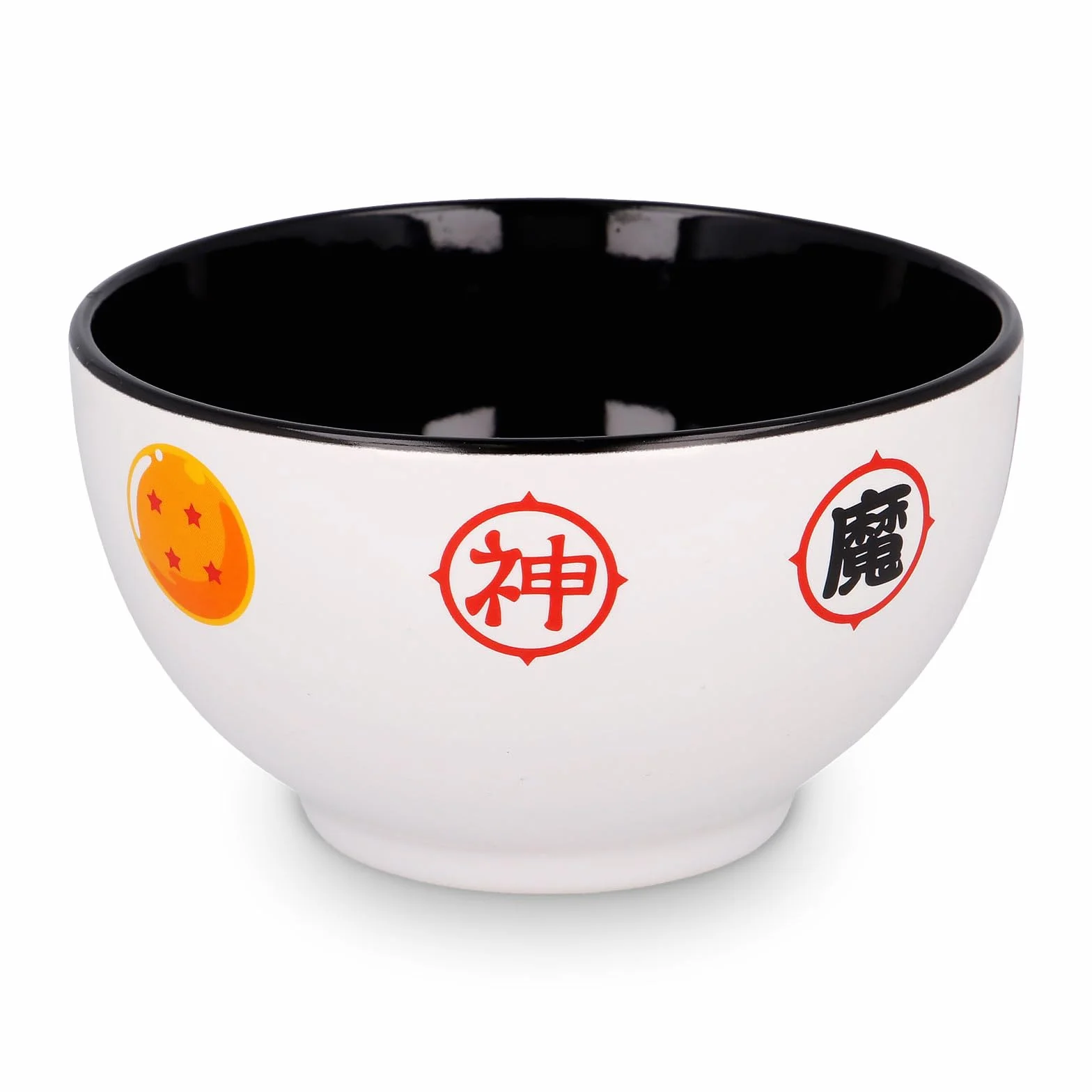 Elbenwald Dragon Ball Bol à céréales Kame Kanji Capsule Corp 600 ml 13 cm Céramique Blanc Noir