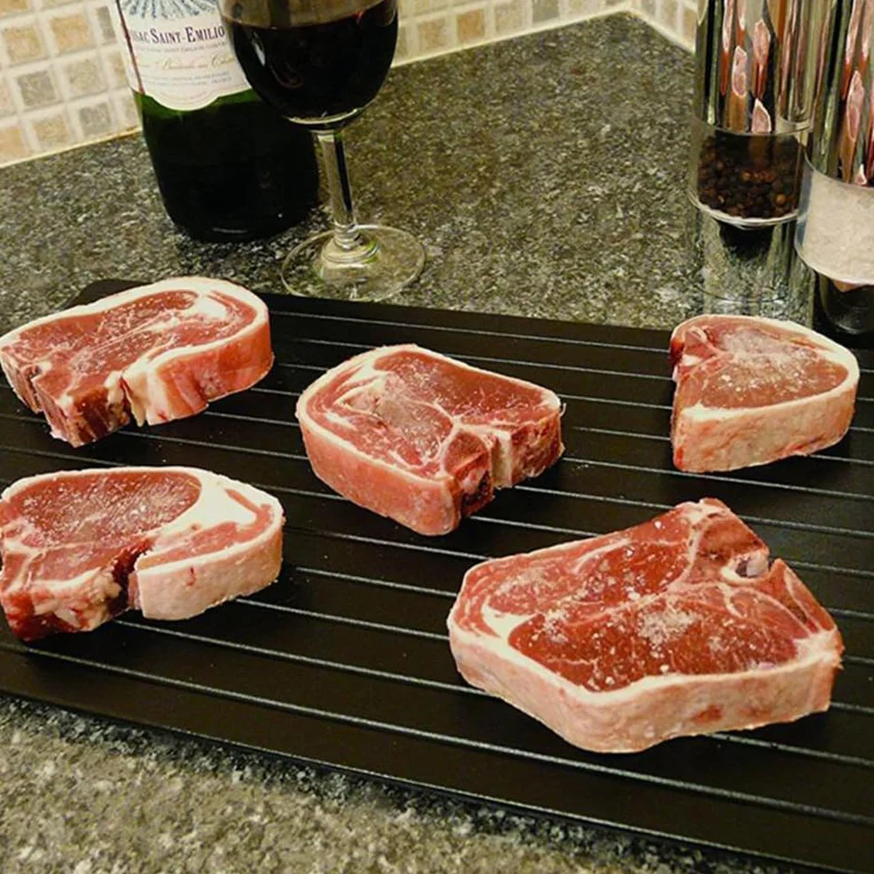Plateau de Décongélation Rapide Planche à Découper Dégivrage Aliments Surgelés Viande Efficace