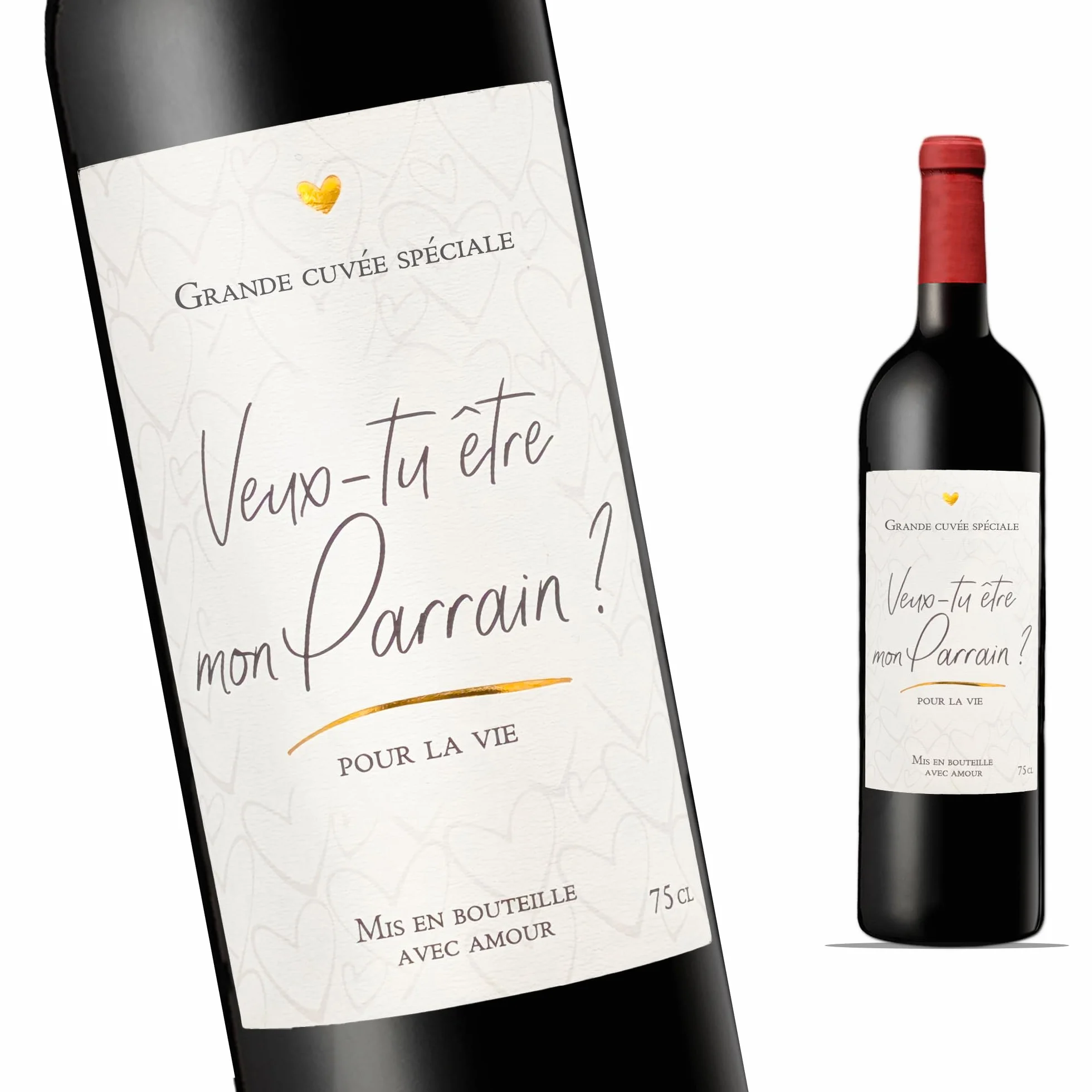 FunFest Etiquette Bouteille de Vin Demande Parrain Style Grande Cuvée