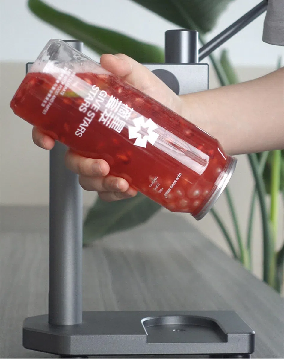 Gobelets en Forme de canette - Récipients Transparents avec Couvercle pour Boissons (café glacé, Smoothies, bière, Cocktails) - 700 ML - Lot de 100