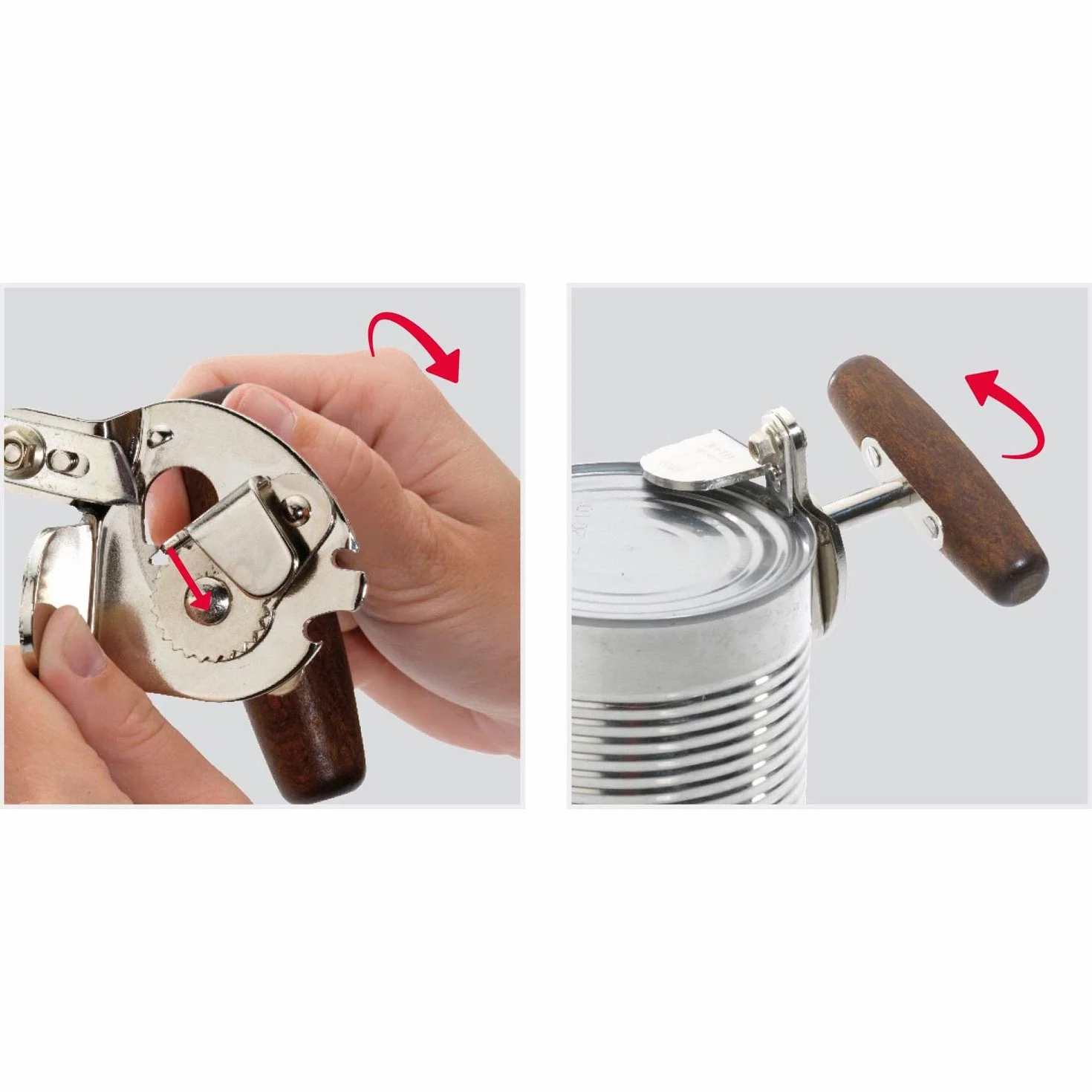 Westmark Ouvre-boîtes Professionnel Acier Bois pour Boîtes de Conserves Taille Gastronomique Gris et Marron Foncé
