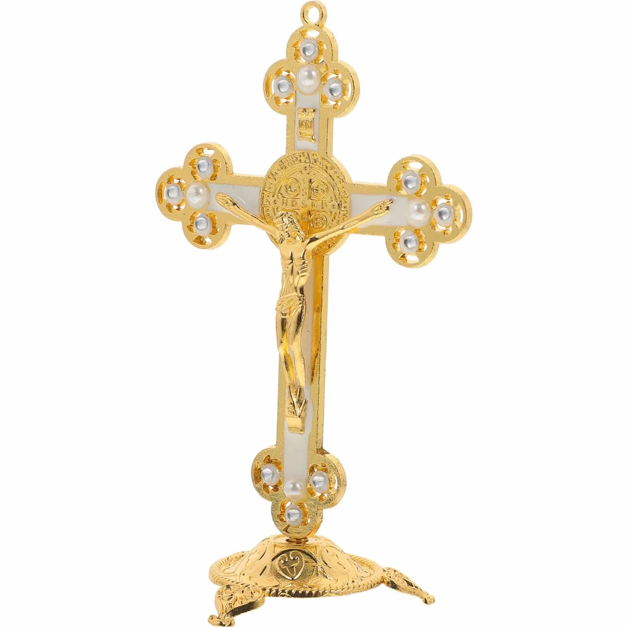 Statue De Jésus En Croix Dorée Décoration Religieuse Murale Pour Salon