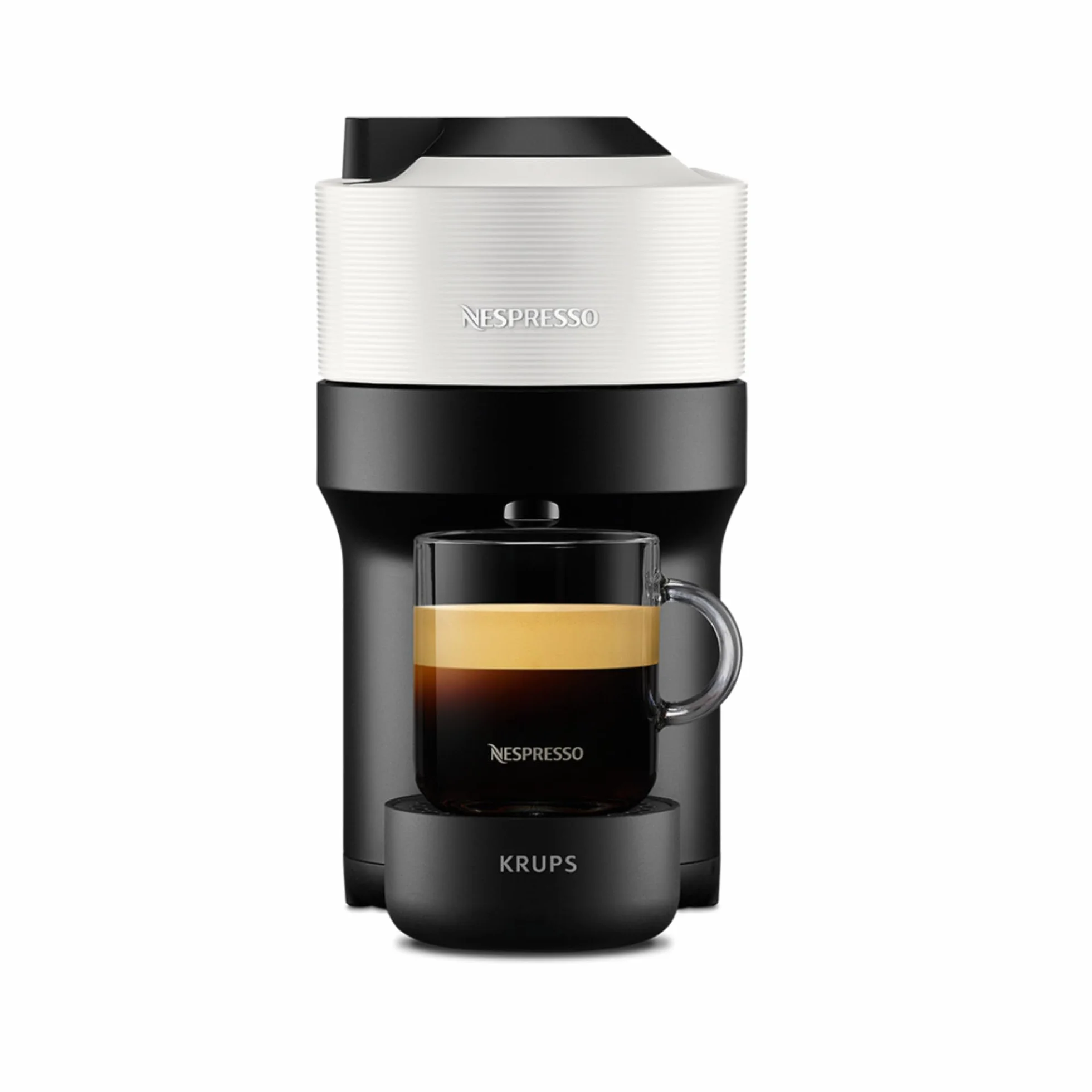 Nespresso Krups Machine à Café Vertuo POP Blanche, Capsules Vertuo, Centrifusion, 5 Tailles, Design Compact