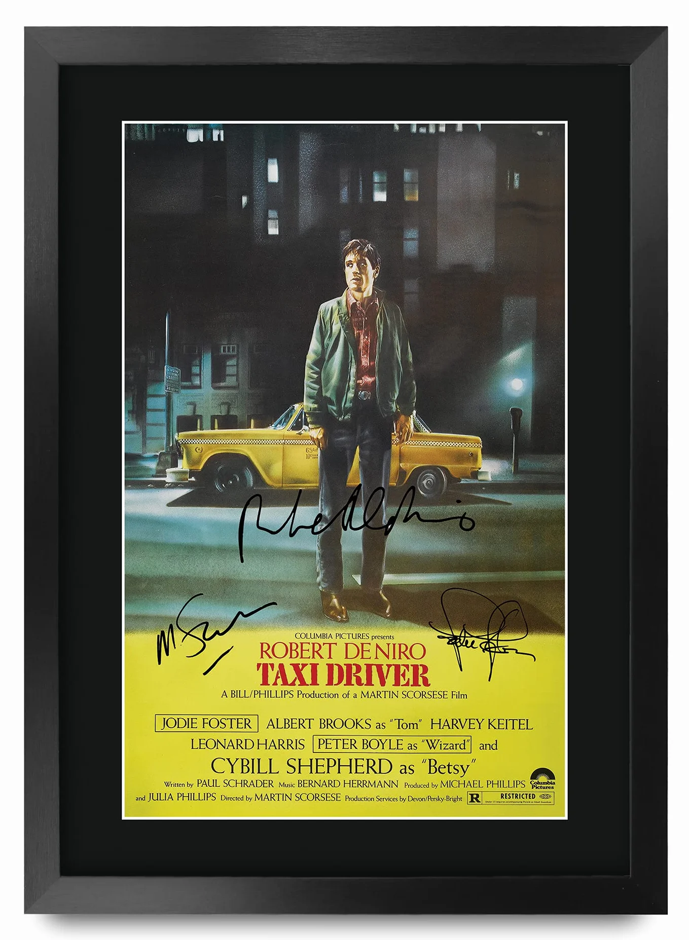 HWC Trading Taxi Driver Robert De Niro Jodie Foster Autograph Photo A3 Framed