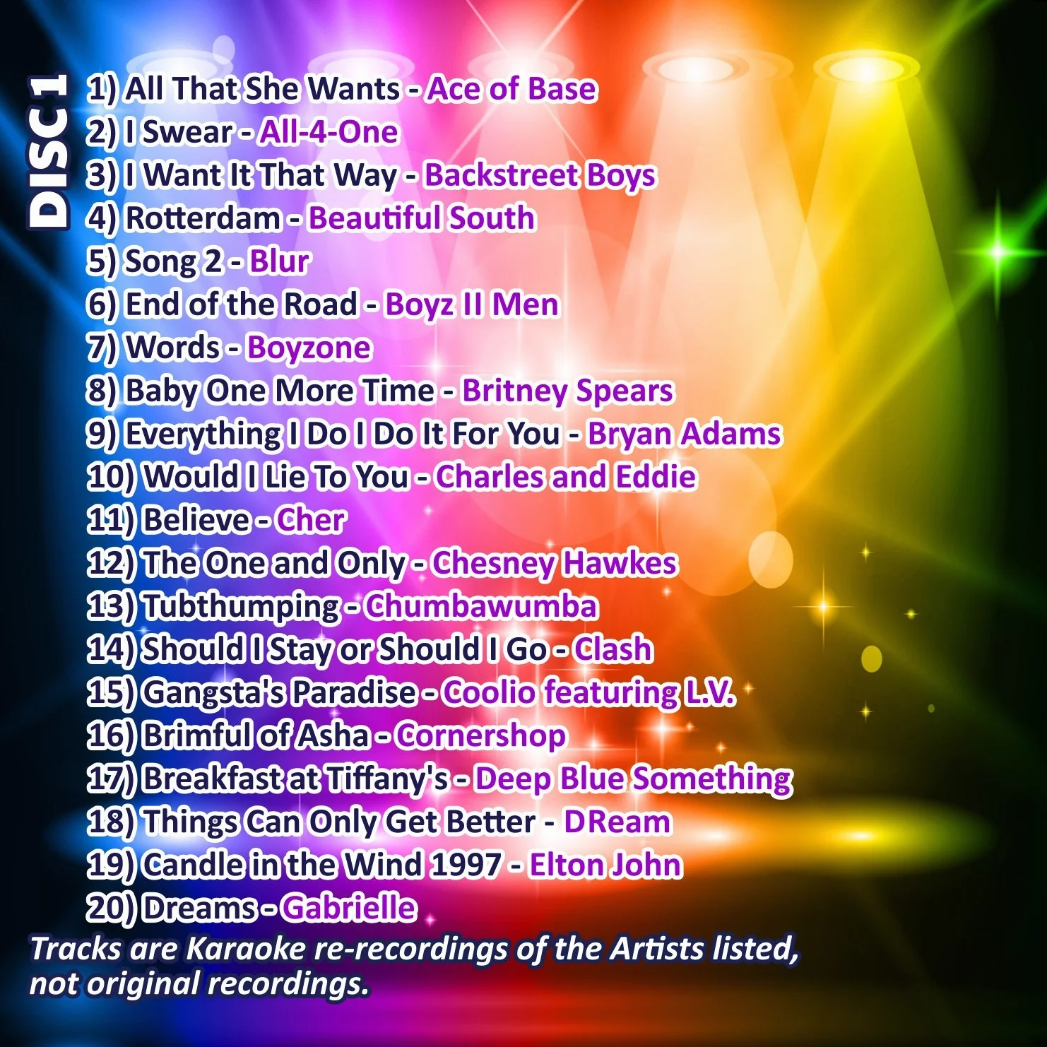 Mr Entertainer Big Hits of The 90's Double Pack 40 Classic Songs Karaoké
