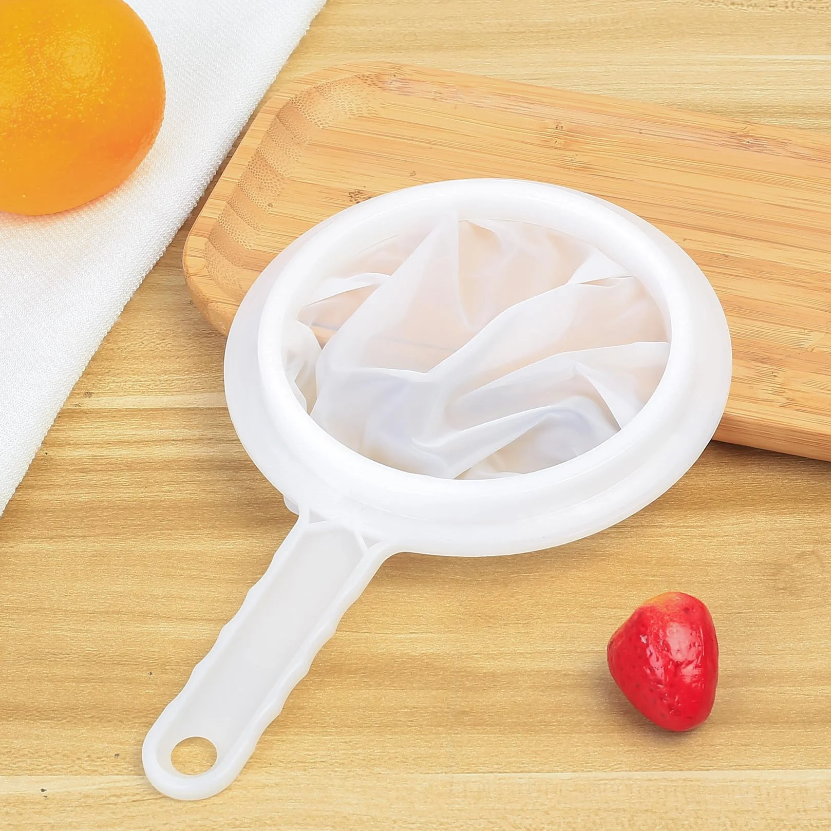 Filtre à Tamis Fin avec Poignée, Alimentaire Filtres en Nylon, 100/200/300/400 Mailles Tamis Cuisine pour Filtrage Jus Lait Café