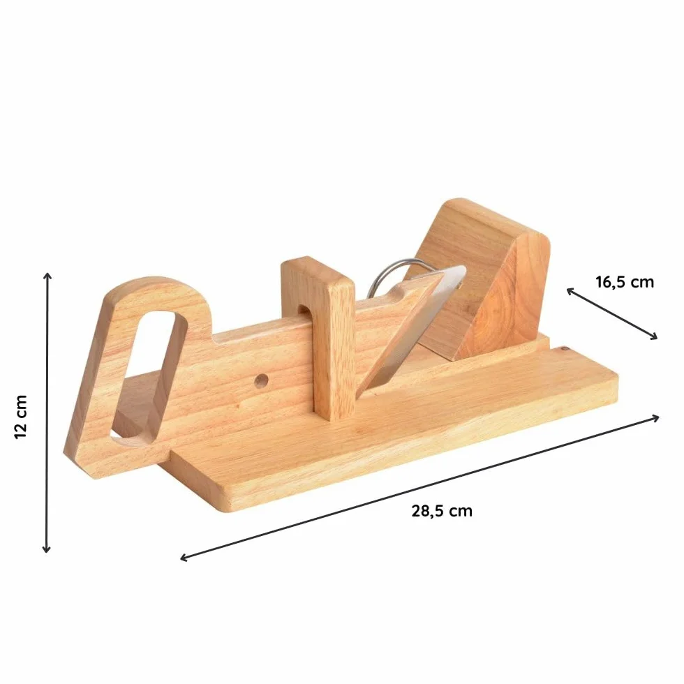 CÉCOA Trancheuse à Saucisson Bois de Hêtre Lame Inoxydable 28 x 16 x 12 cm