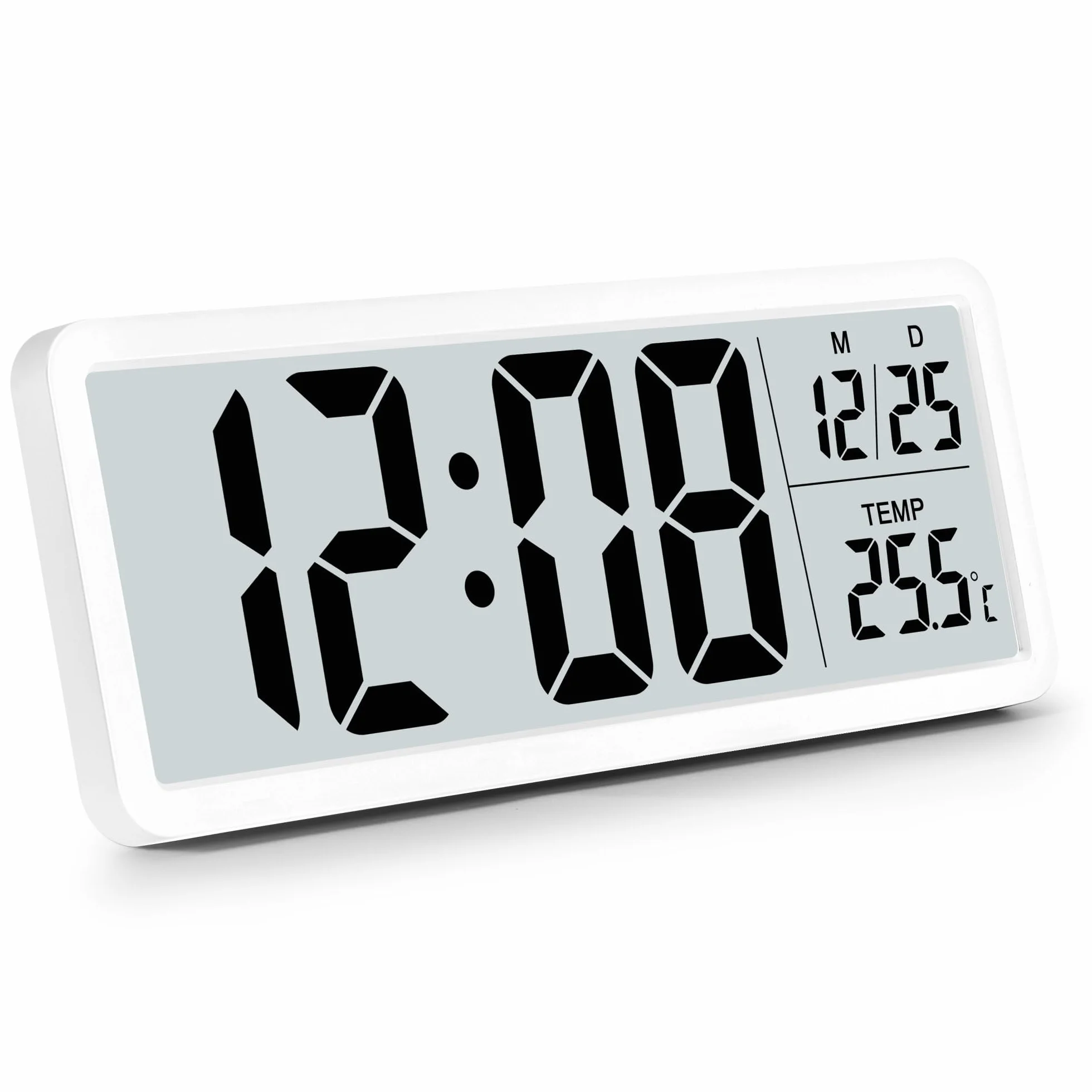 Horloge Murale Numérique à Piles Grands Chiffres Température 12/24 Heures