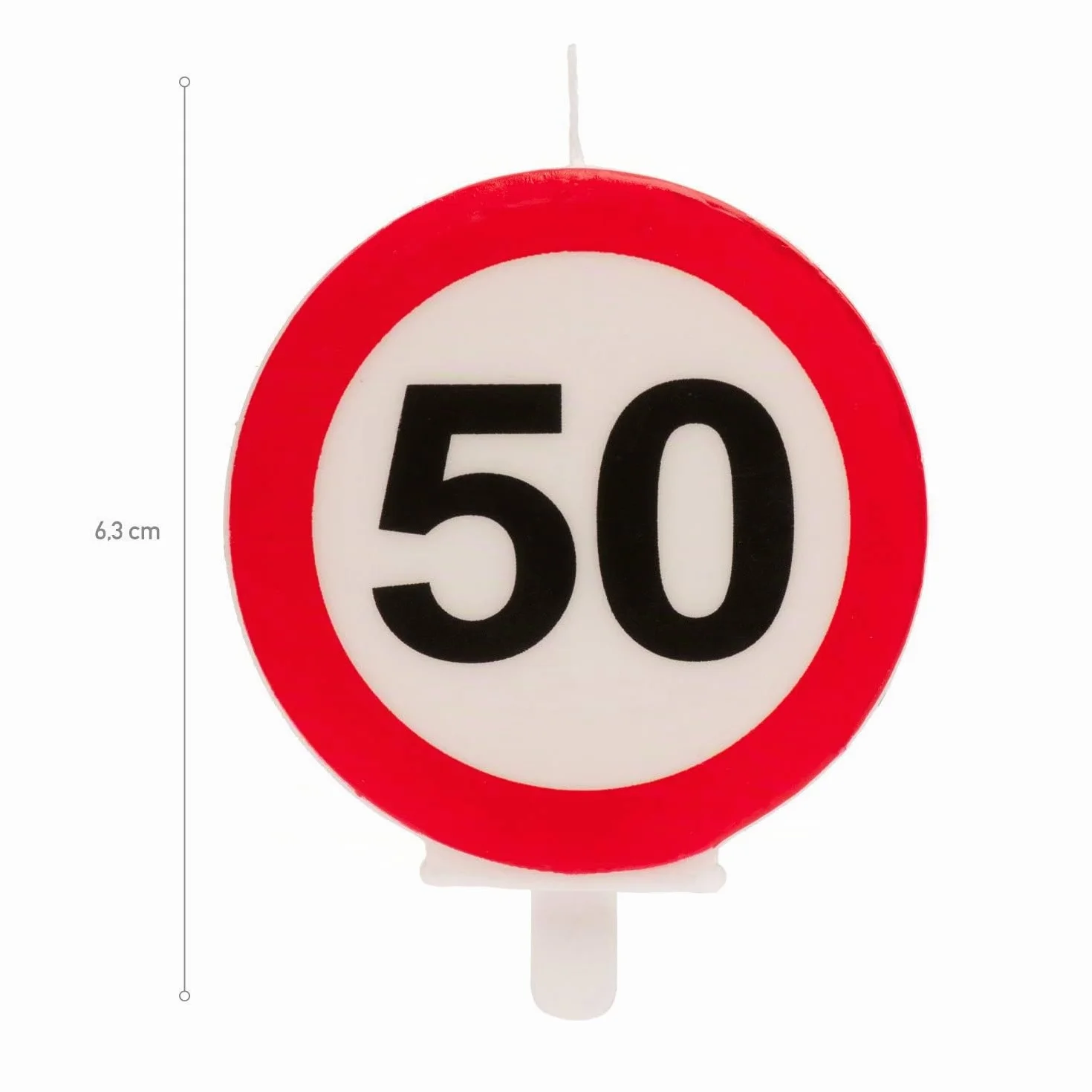 Bougie d'Anniversaire Numéro 50 avec Signe d'Interdiction, Multicouleur pour Décoration de Gâteaux