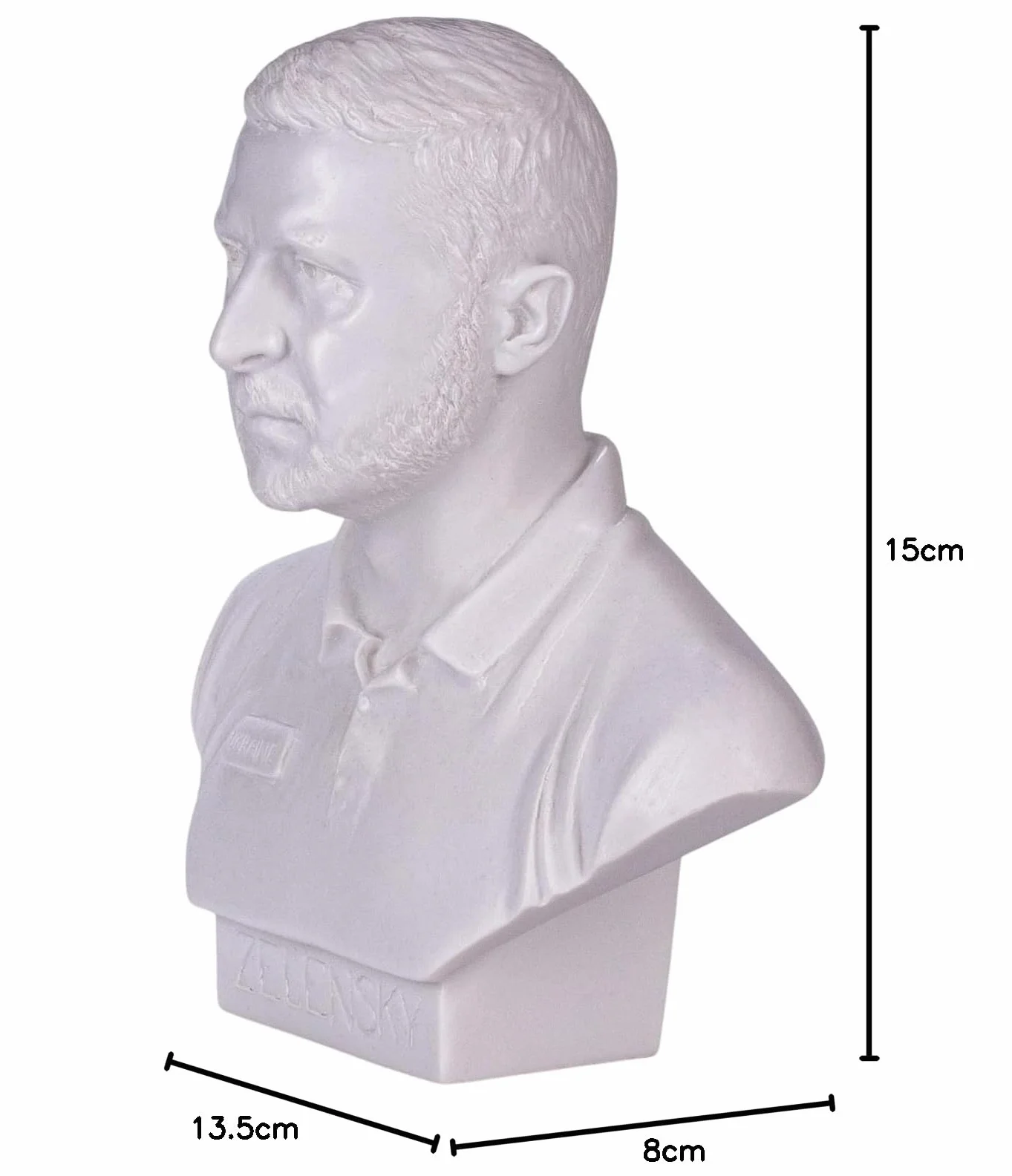 Buste en marbre Volodymyr Zelensky 15 cm