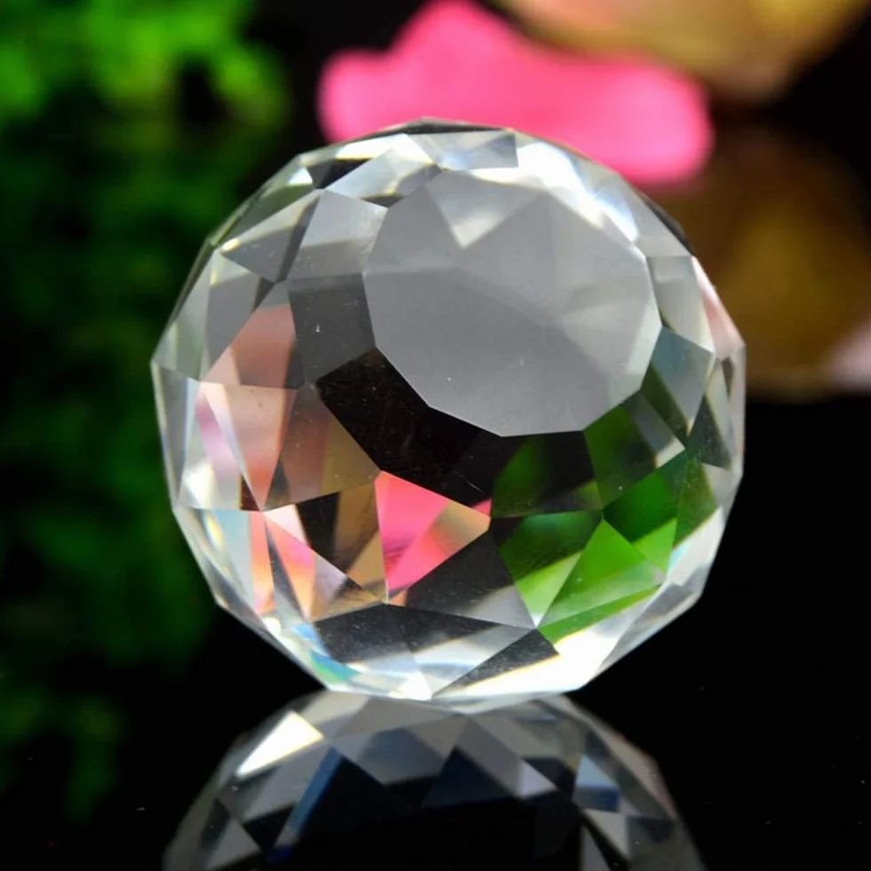 Petrichor Cristal Clair Boule pendante Bonne Chance prospérité décoration intérieure Cadeau 7 x 7 x 7 cm