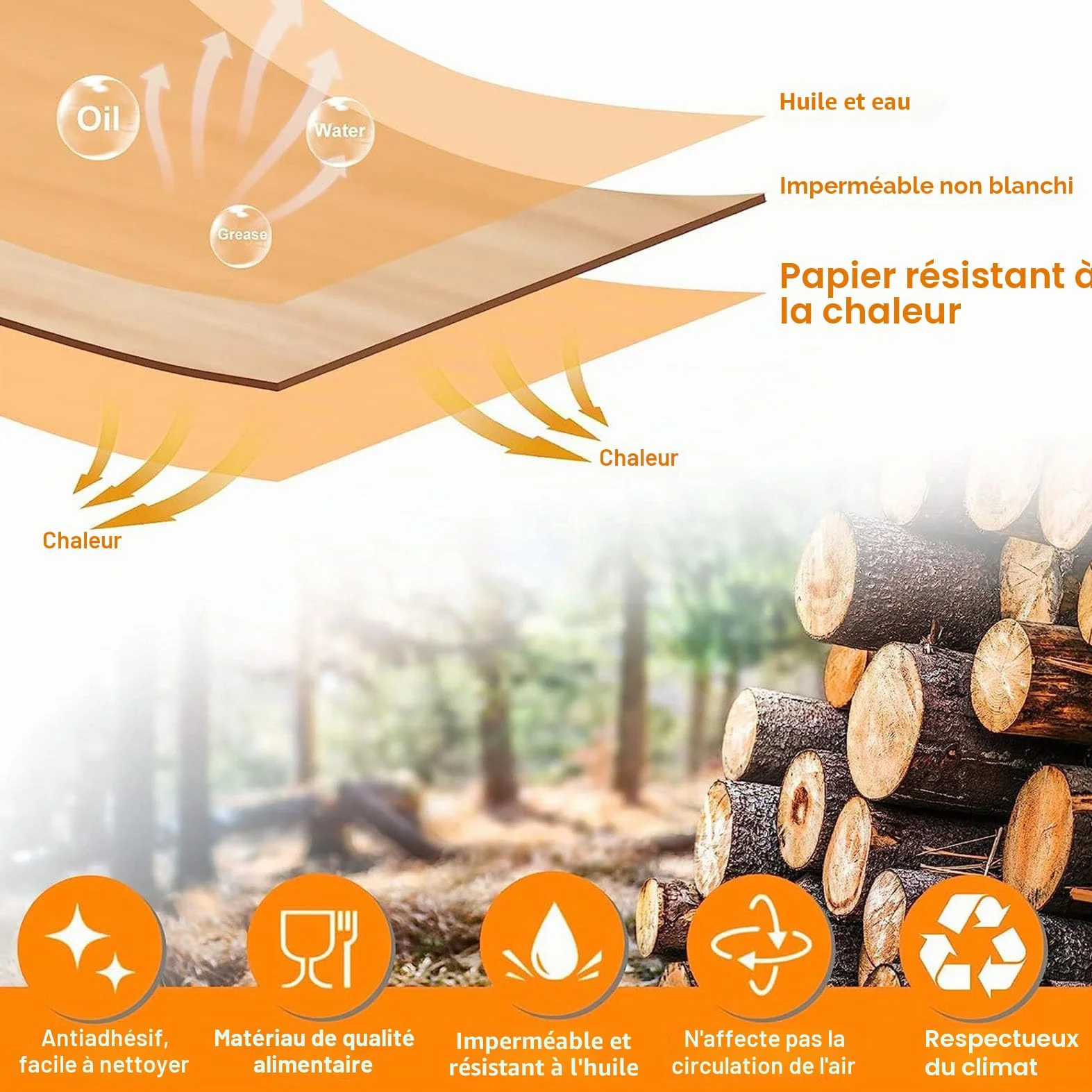 Papier Cuisson pour Ninja Air Fryer 10,4L AF500EU 160pcs