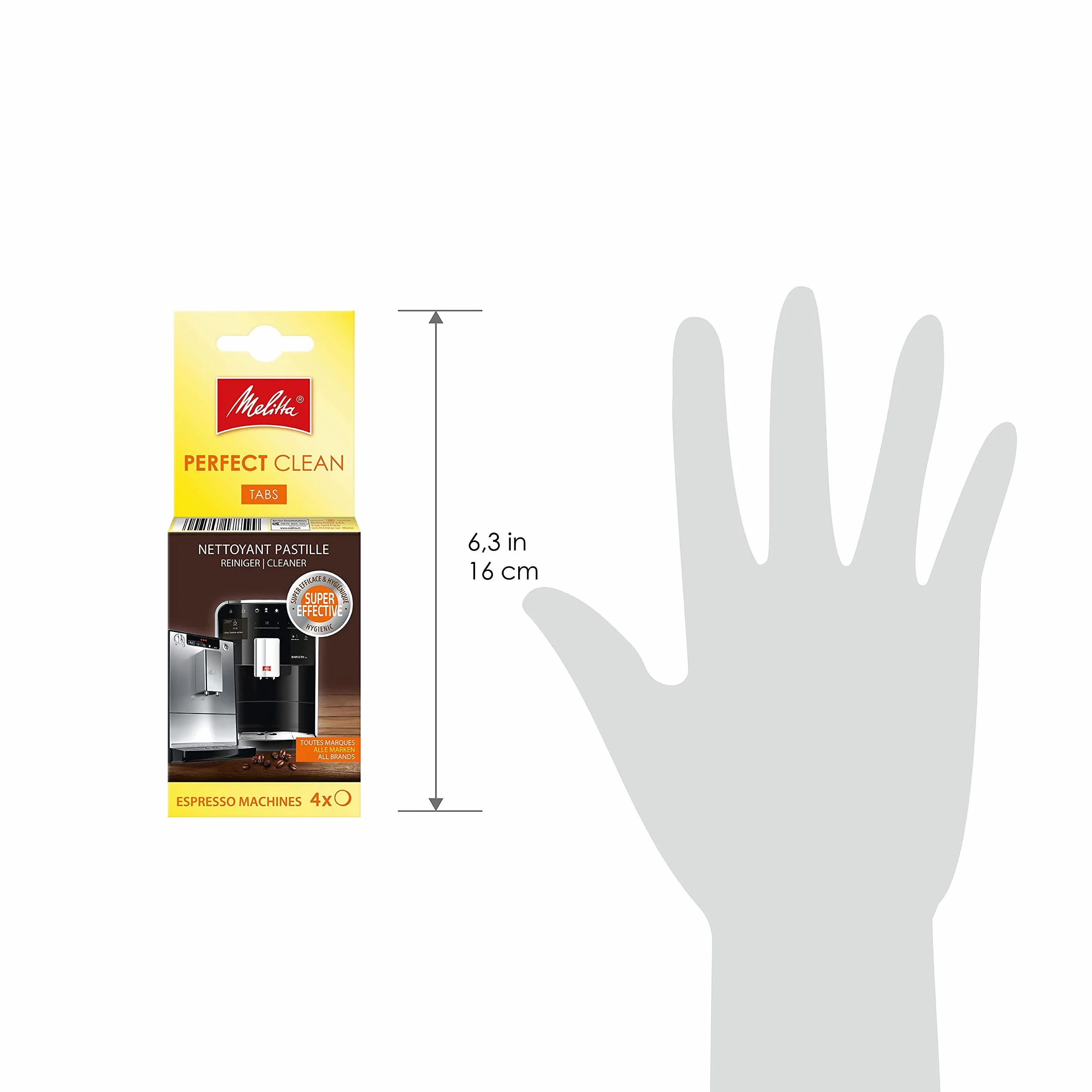 Melitta Nettoyant en Tablettes pour Machine à Café Automatique à Grains, Pastille Nettoyage 4 x 1,8 g
