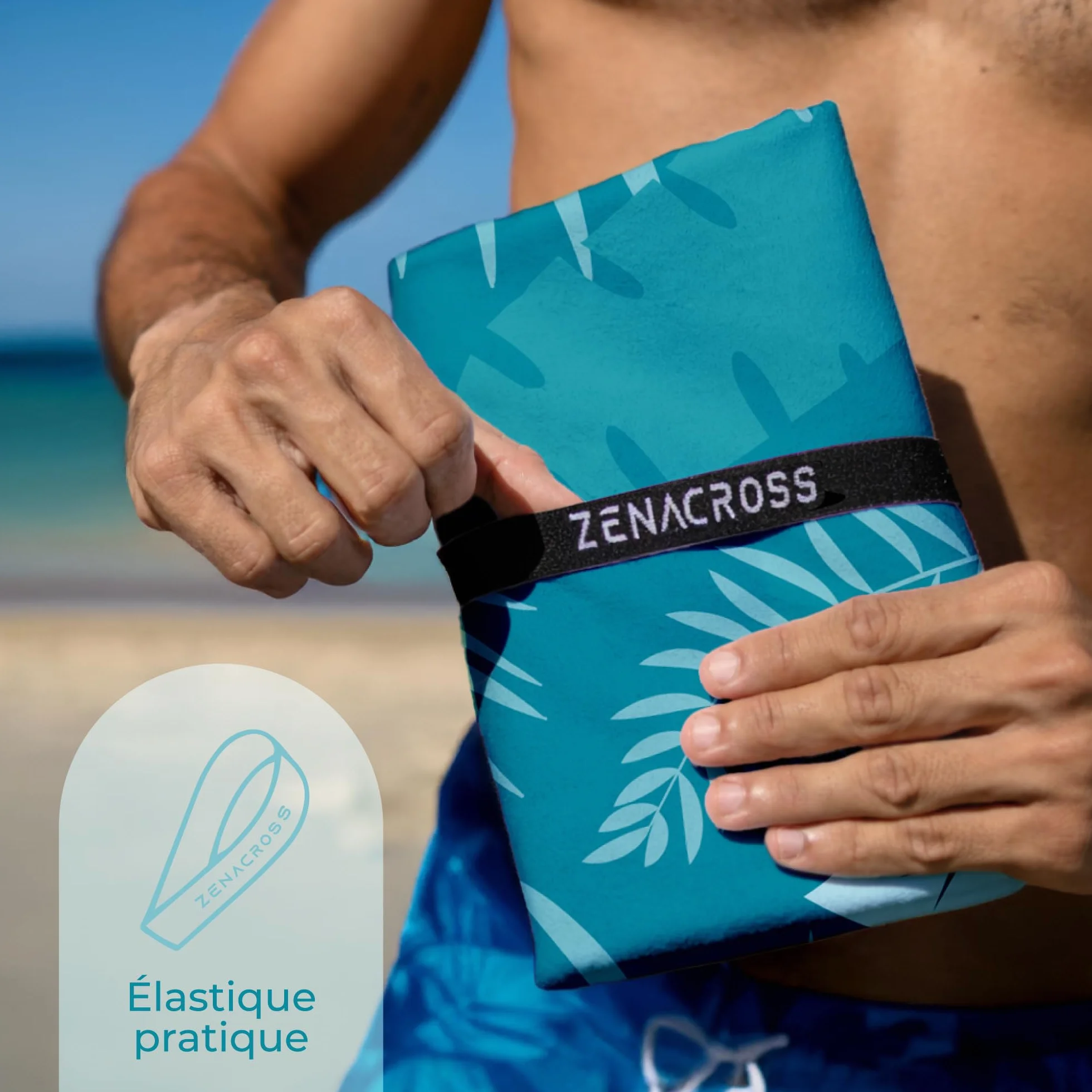 Bora Serviette de Plage 90x180 cm Microfibre Anti-Sable Séchage Rapide