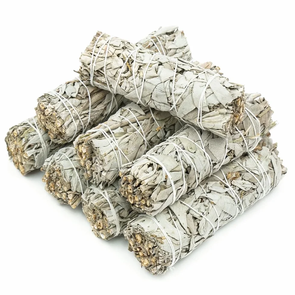 Sauge Blanche en bâton à brûler Naturelle, Purification des énergies négatives (8 bâtons)