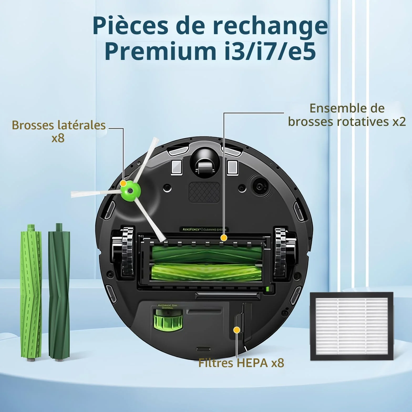22 pièces accessoires pour aspirateur iRobot Roomba i7 j7 i3 i4 i6 i8 E5 E6 E7 séries E/I/J