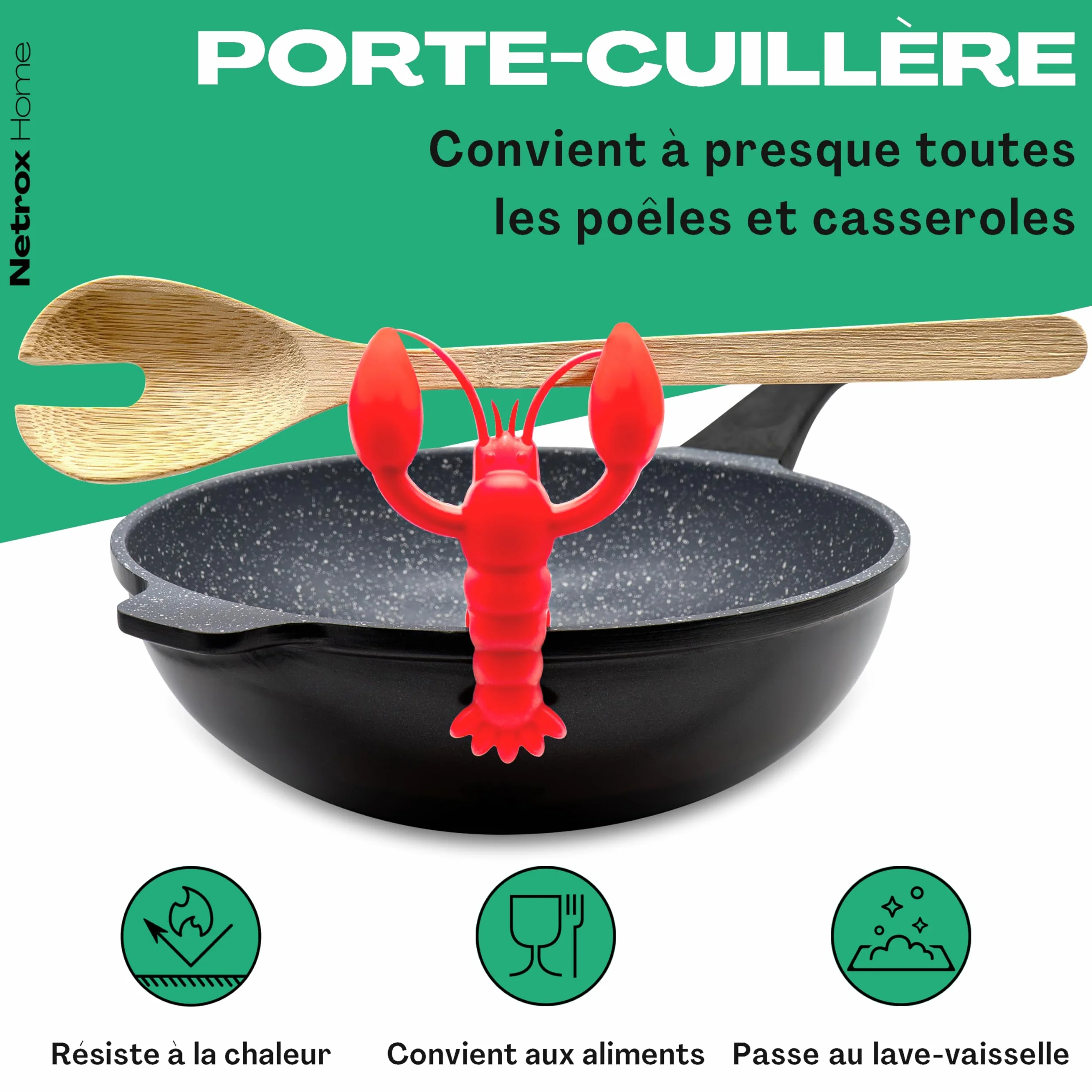 Repose Cuillère Silicone Résistant à la Chaleur sans BPA Fixation Pot