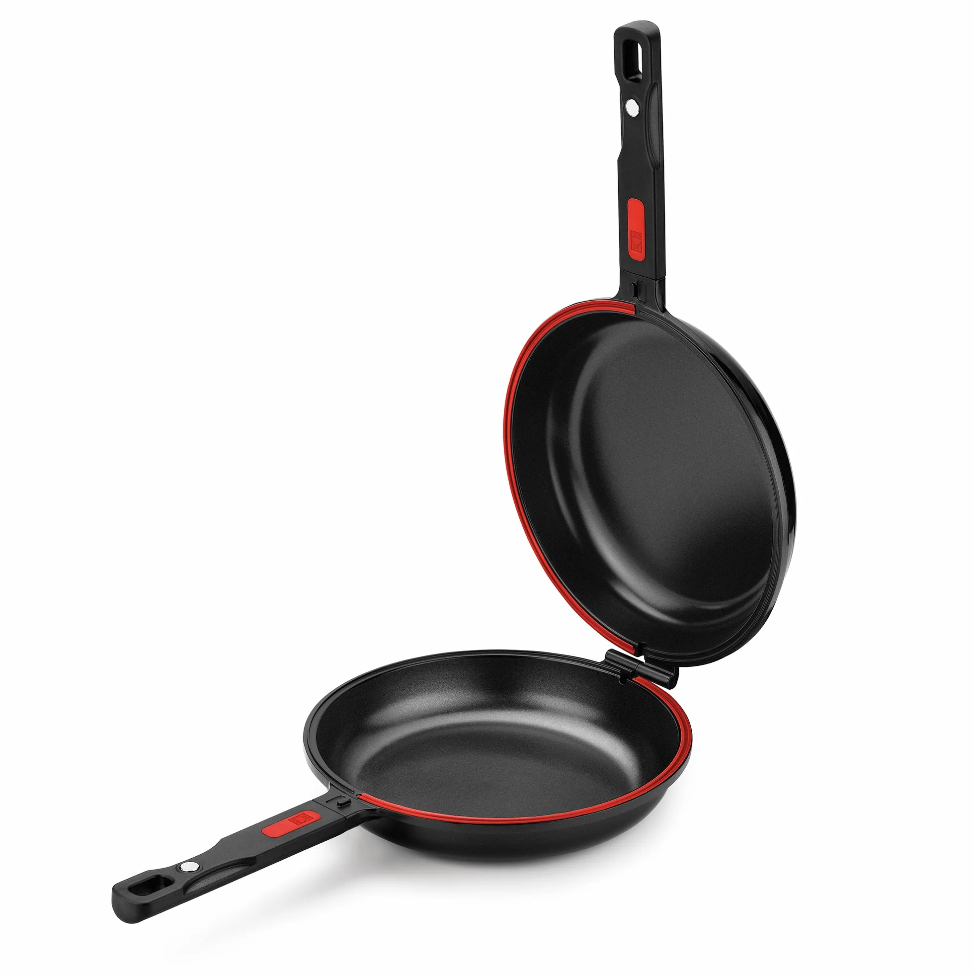 BRA Dupla Premiere Poêle Double à Omelette 24 cm, Noir, Fonte Aluminium Antiadhésif sans PFOA, Tous Feux Dont Induction