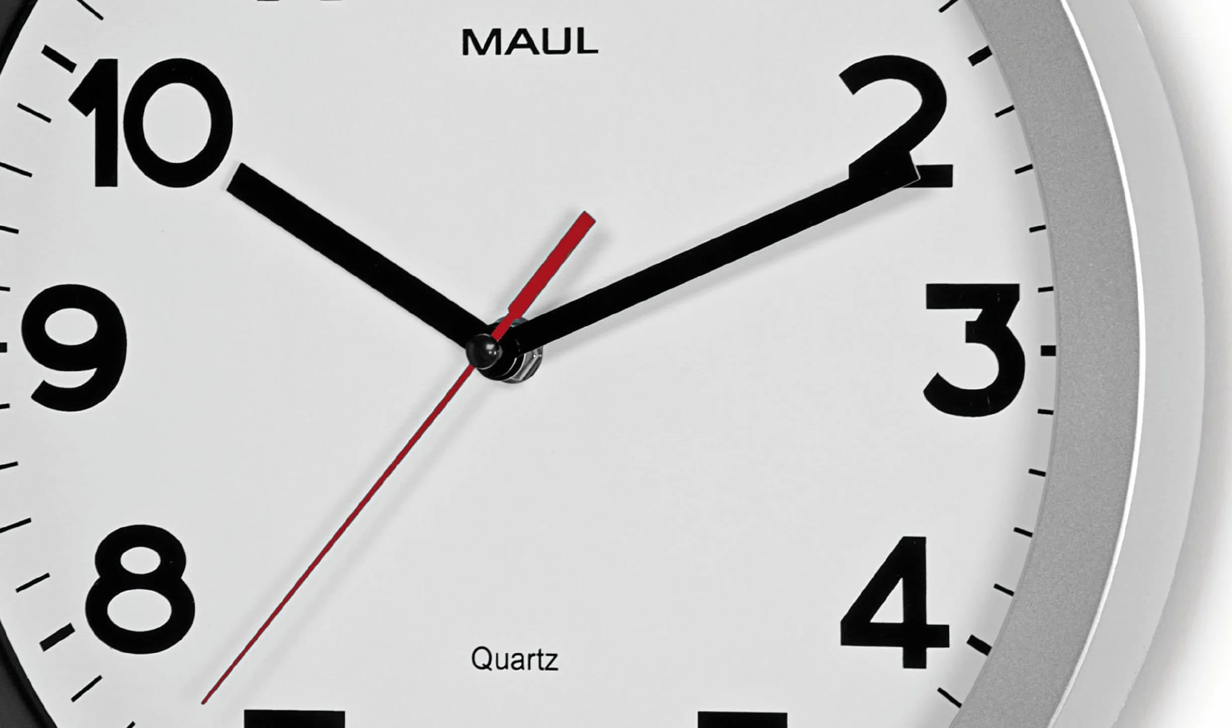 Maul Horloge Murale MAULstep 30 cm, Horloge à Quartz, Argenté