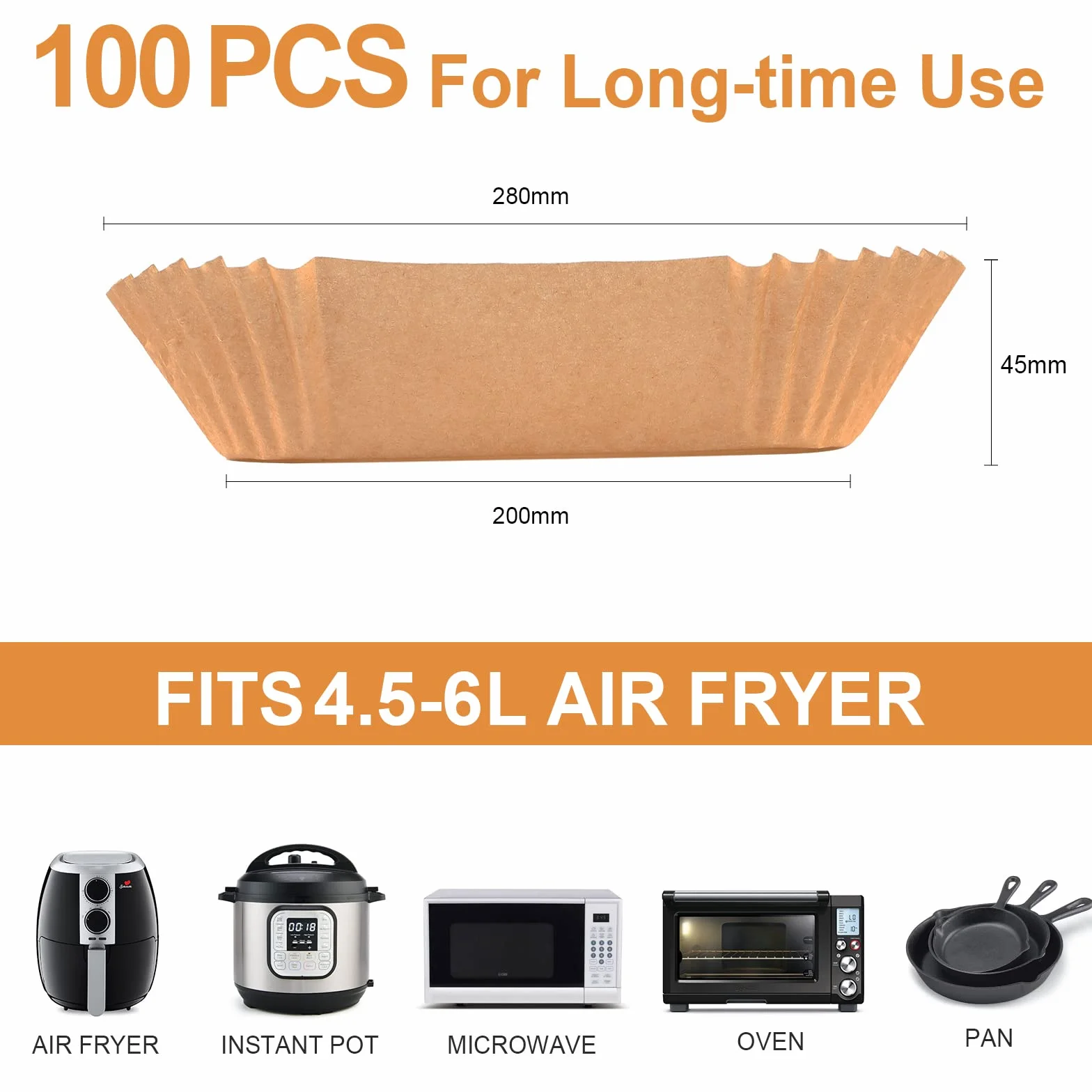 Papier Sulfurisé pour Air Fryer 20cm 100 Pièces Jetable Antiadhésive Sans Huile
