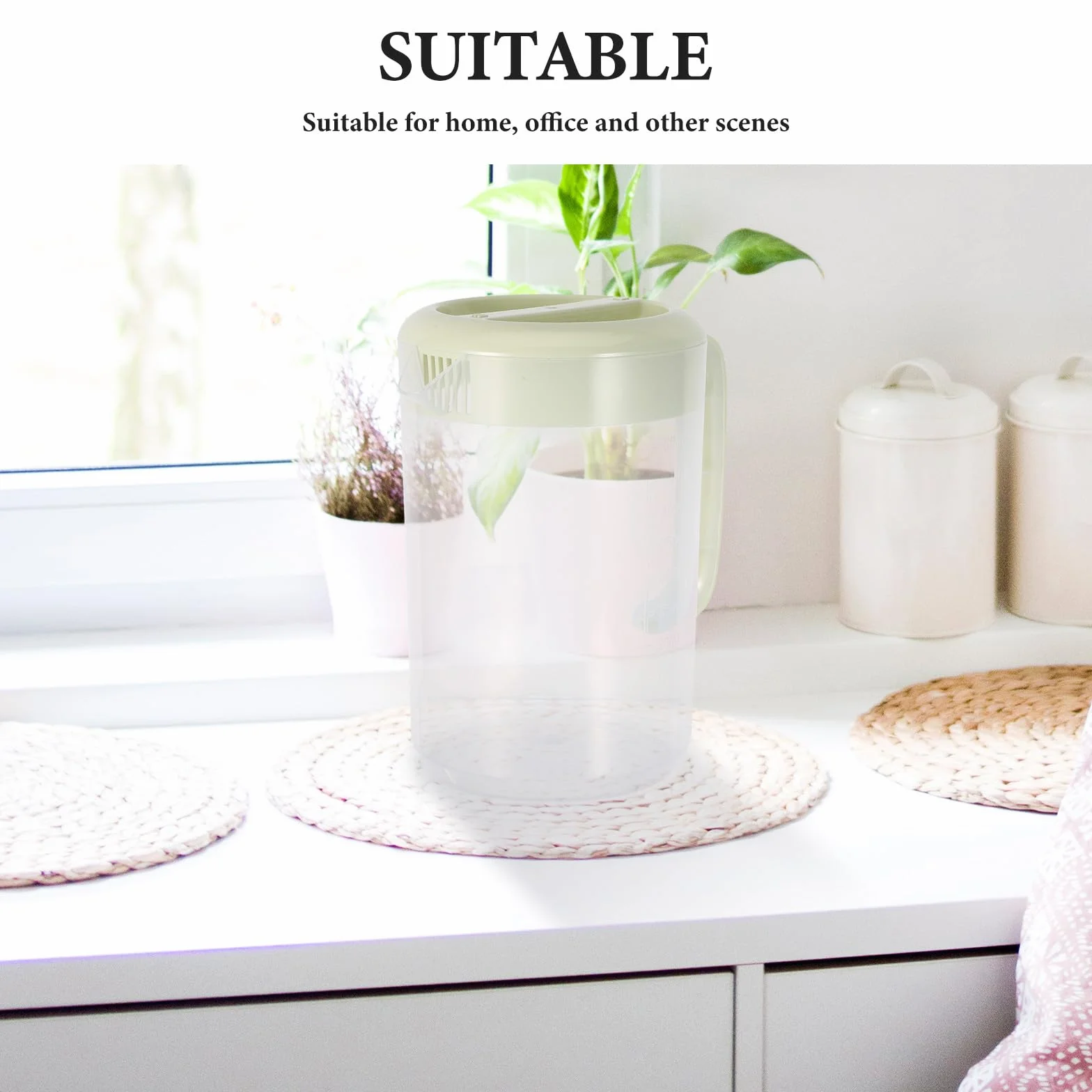 Uonlytech Pichet d'eau froide en plastique 5 L pour réfrigérateur, thé glacé, jus, lait, café