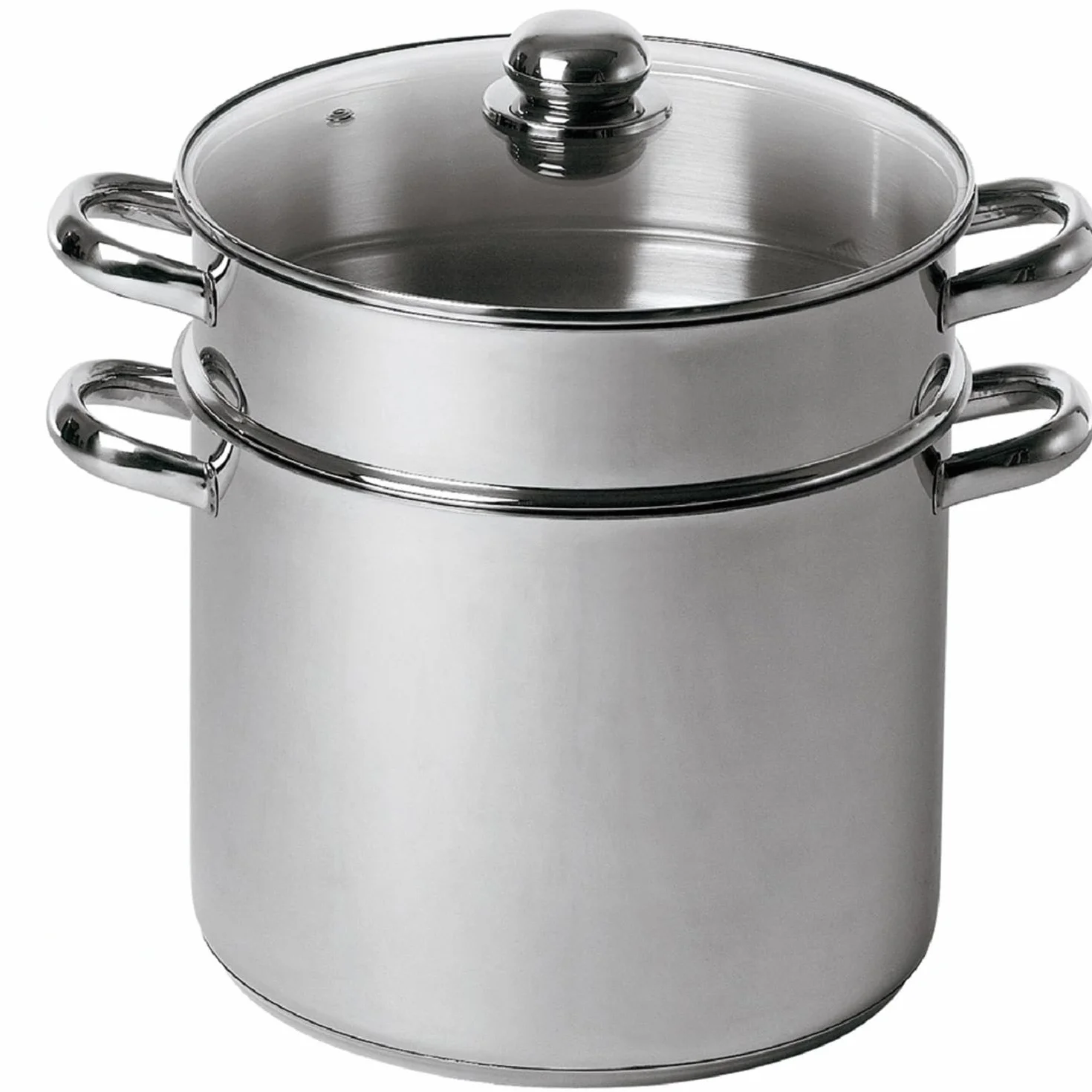 BAUMALU Combiné Traiteur Couscoussier Acier Inox Ø24cm 9L Triple Fond Diffuseur Induction