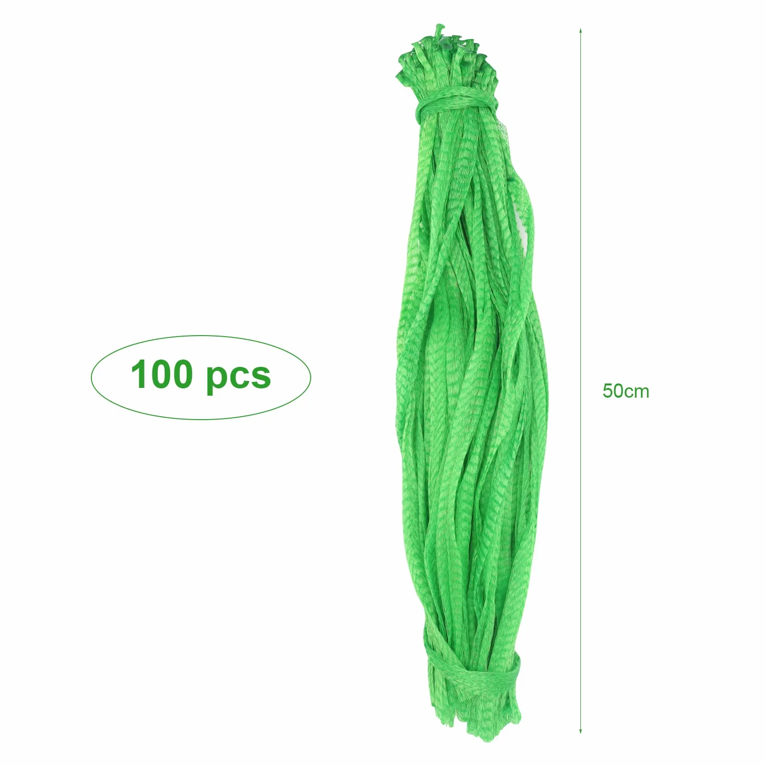 Lot de 100 sacs en filet réutilisables pour ranger les œufs, fruits et noix, vert