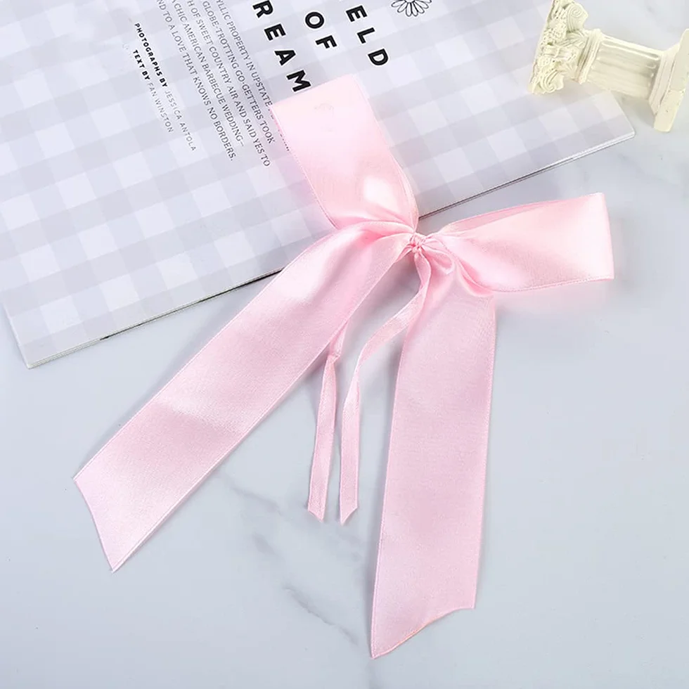 Nœuds décoratifs en ruban de satin faits à la main pour antenne de voiture - Décoration de mariage - 50 pcs