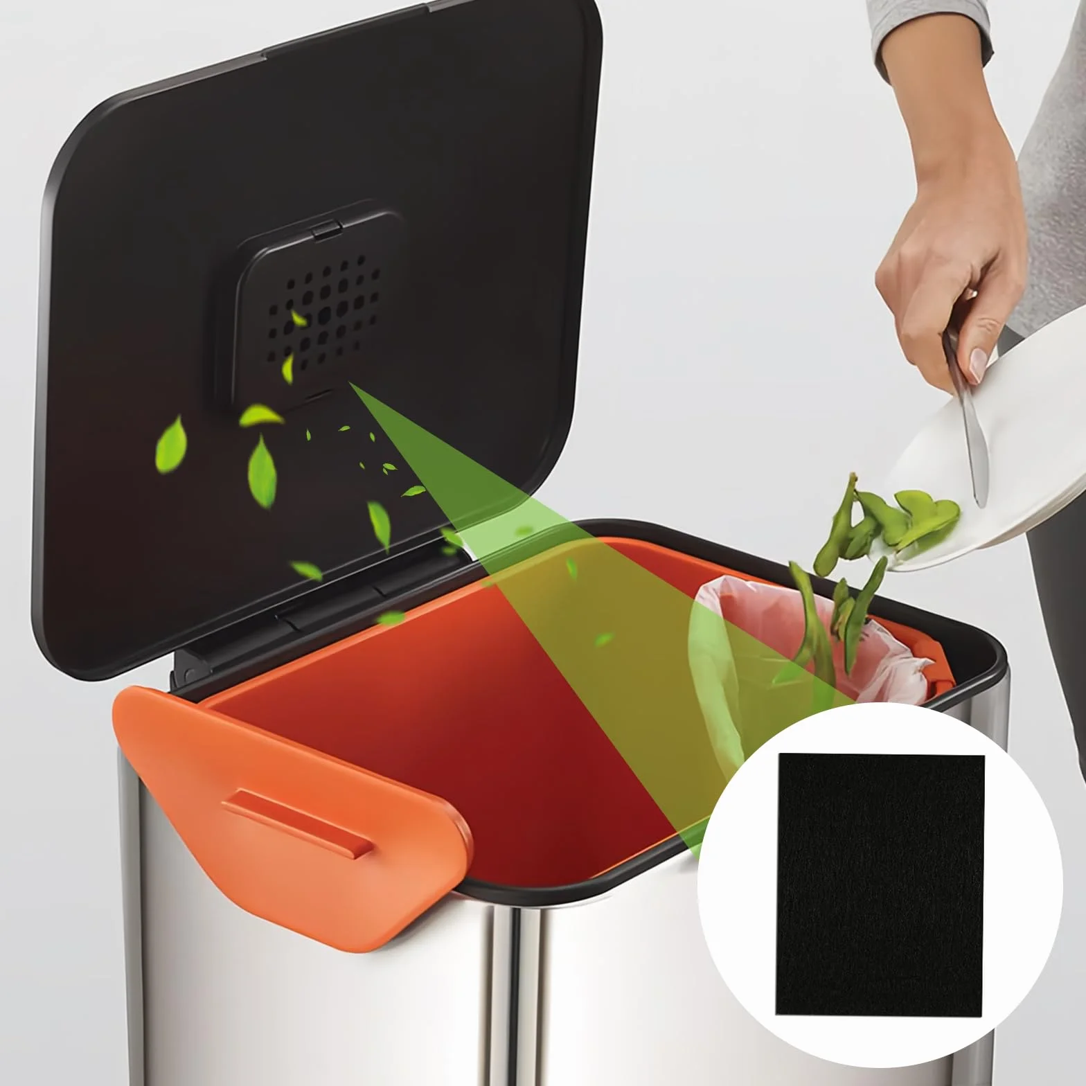 Filtre Anti-Odeur Charbon Actif 10 Pièces pour Poubelle Joseph Joseph