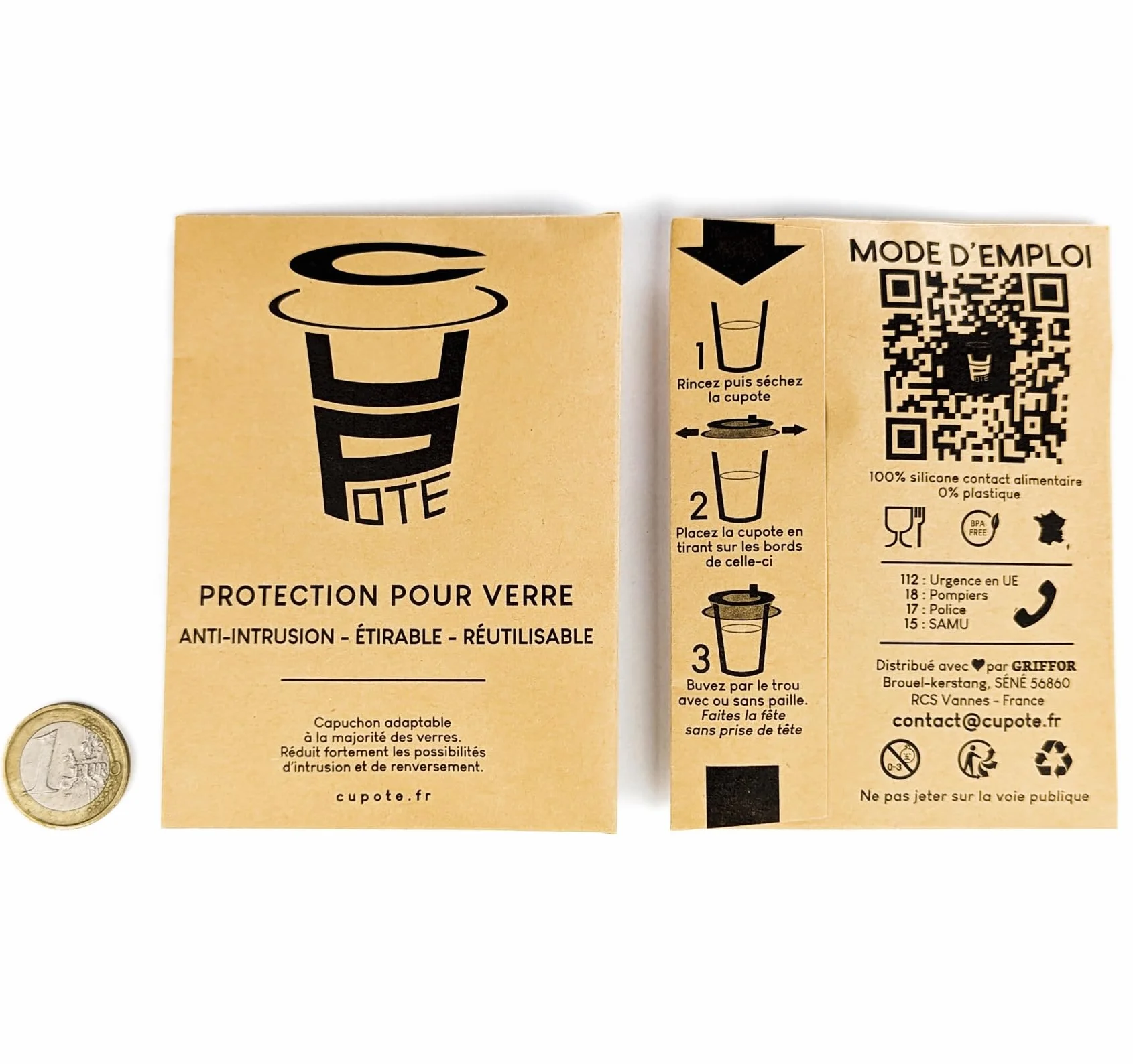 Lot de 5 Protections anti-drogue réutilisable en silicone extensible | Capote de verre avec paille intégrée