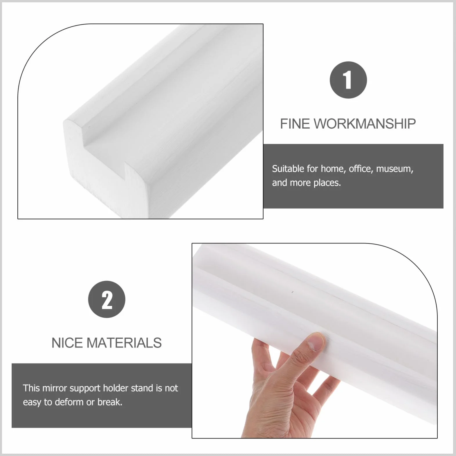 Bois Support pour Miroir Plein Pied Antidérapant pour Salon Bureau Chambre