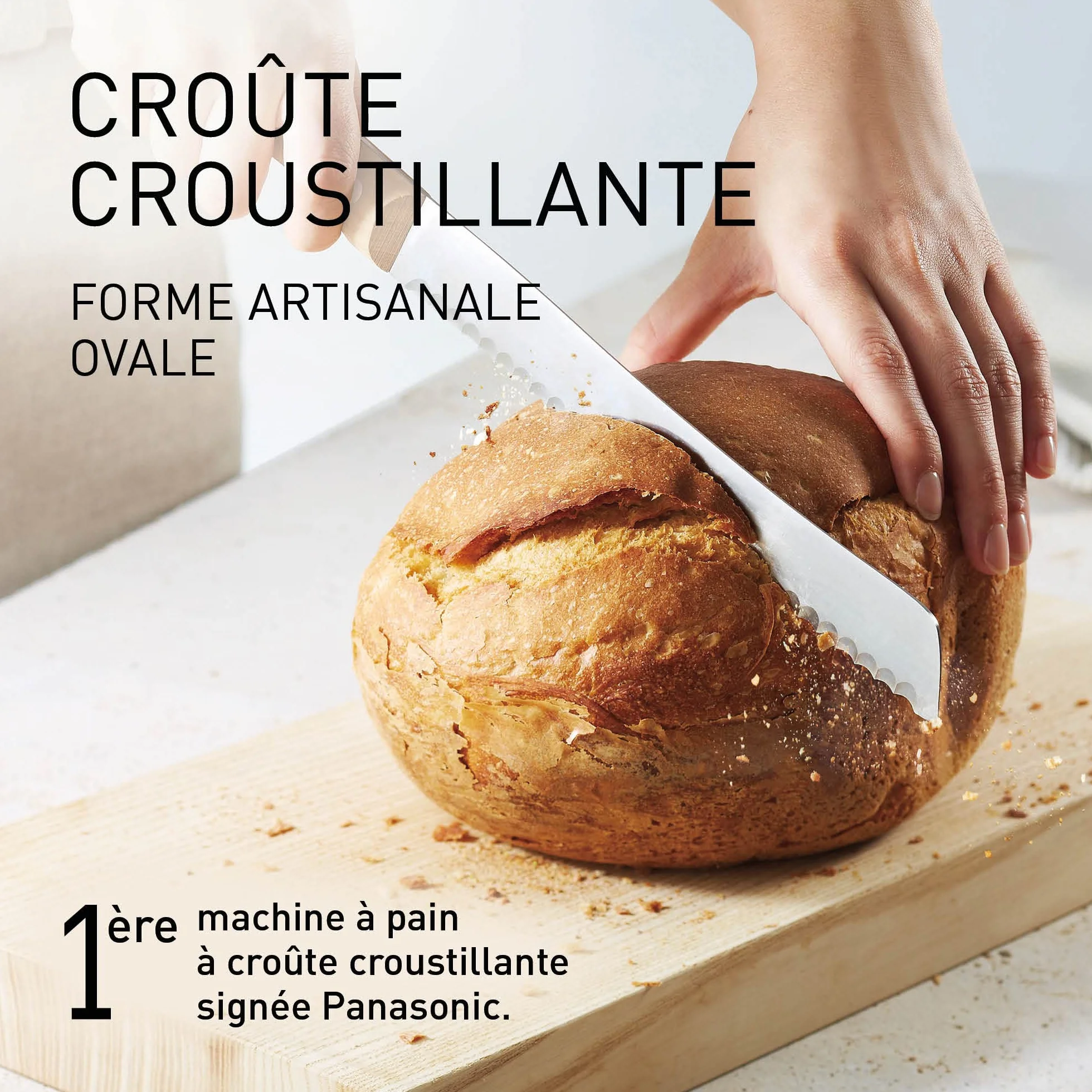 Panasonic Machine à pain Croustina SD-ZP2000WXE, 18 Programmes, 7 Pains Croustillants, Sans Gluten, 2 Tailles L,M