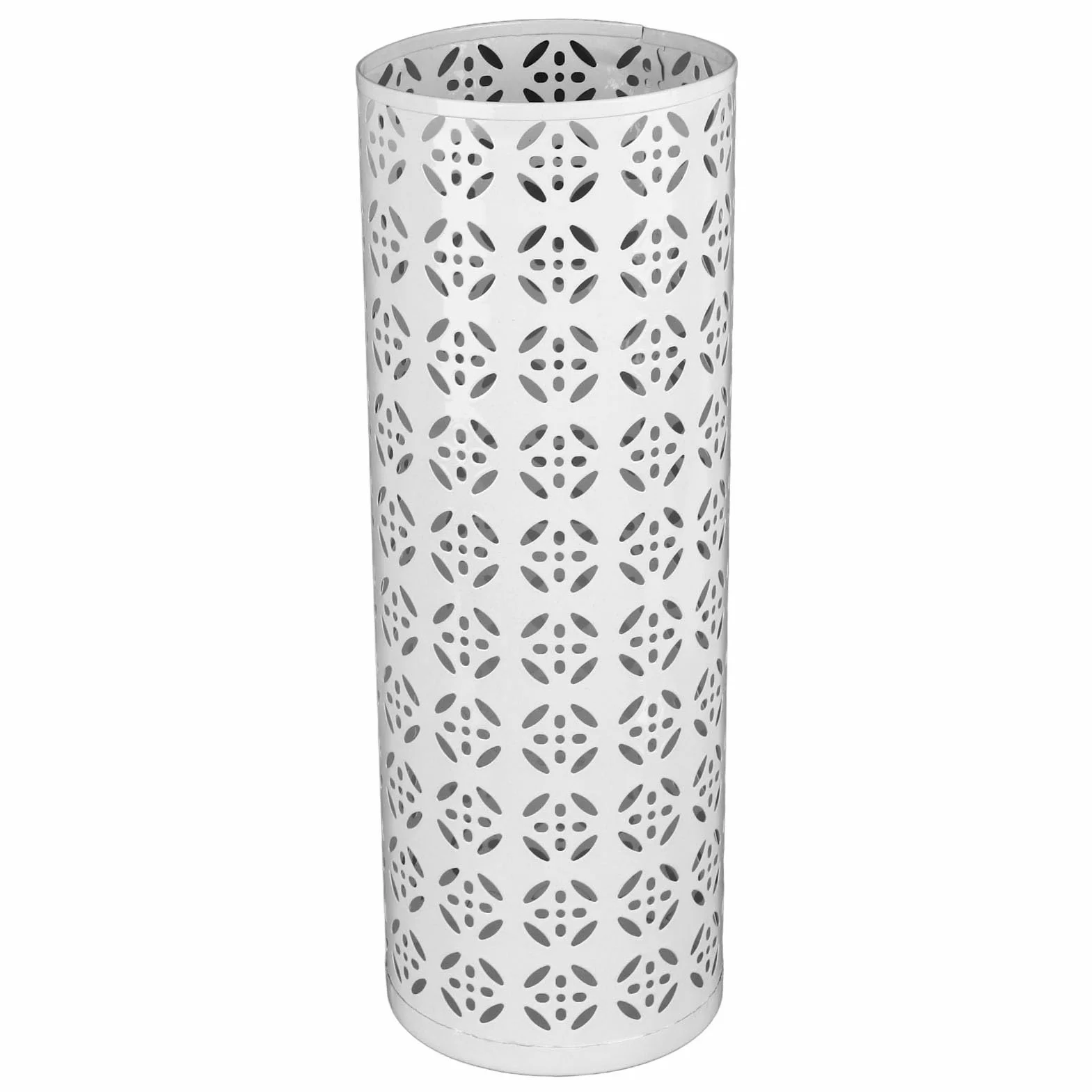 Porte-parapluie en Métal sur Pied Rond et Creux pour Entrée, Blanc