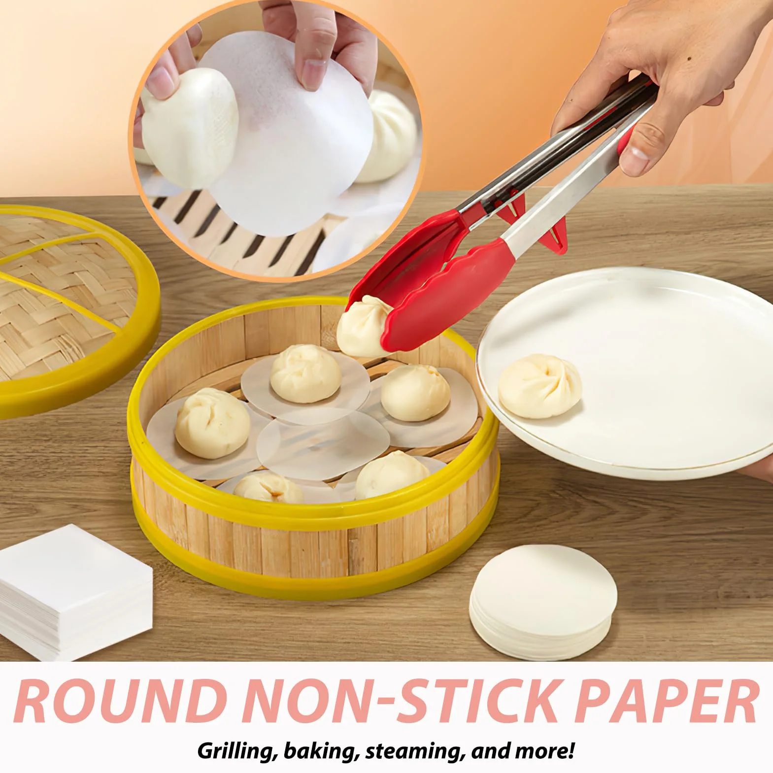 JINSIHU Papier Parchemin Antiadhésif 500 Pièces 11cm Rond pour Burgers Steaks Hachés Barbecue