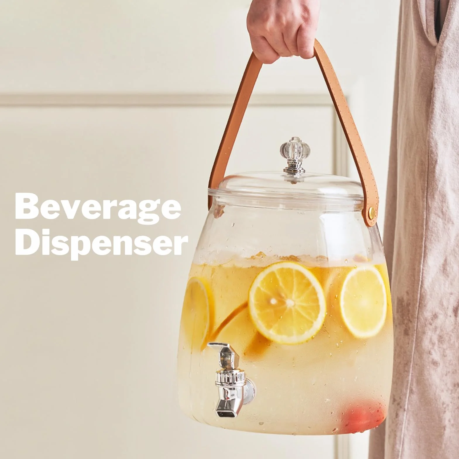 Distributeur de boisson 3 l en verre avec robinet pour boissons froides