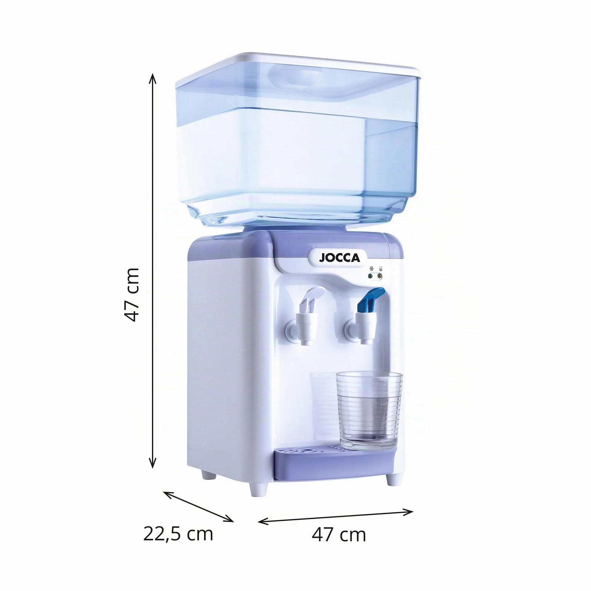 Jocca Distributeur d'Eau 7 Litres Fontaine à Eau sans BPA Blanc Violet 24,5 x 23 x 34 cm