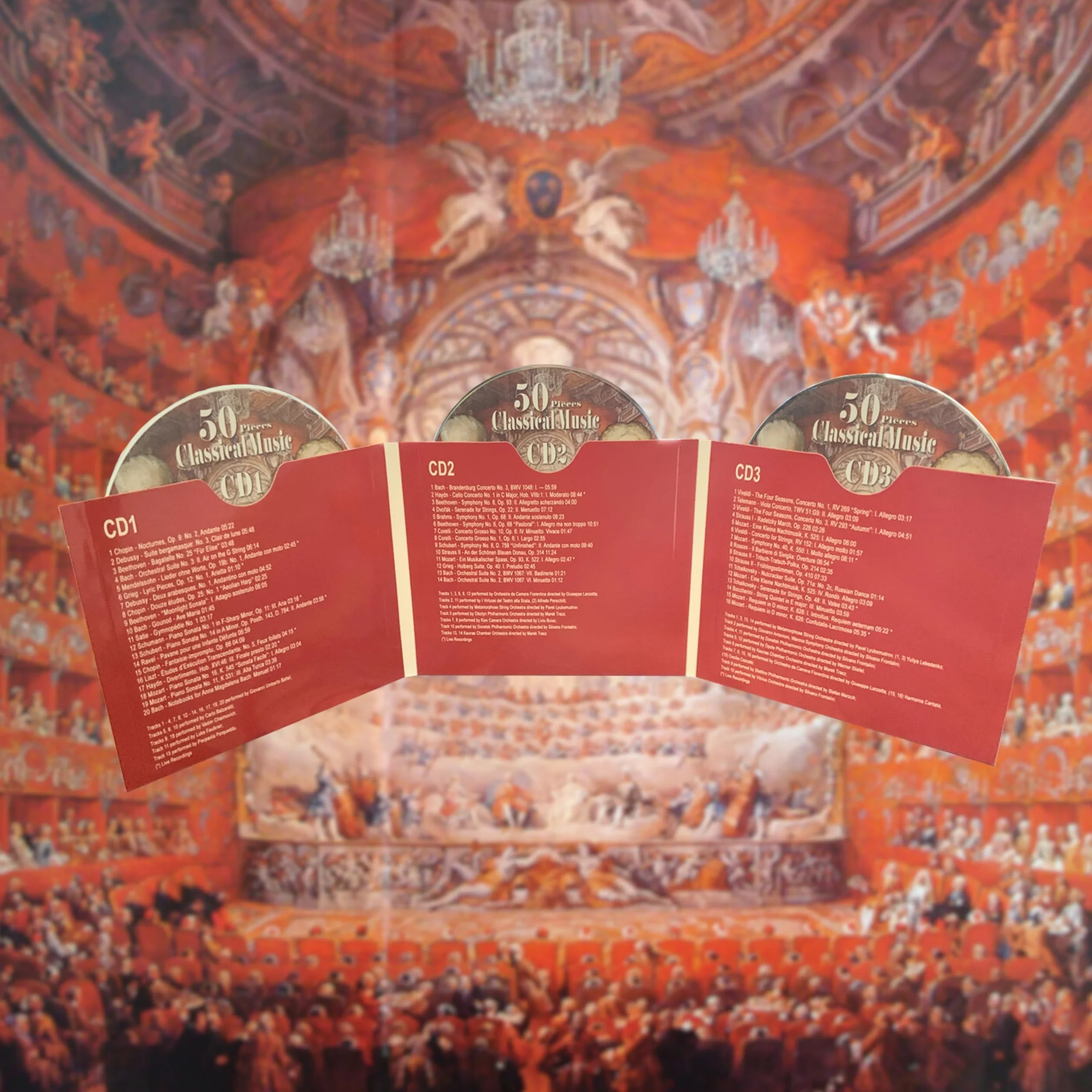 50 Pieces Classical Music Beethoven Vivaldi Mozart Nocturnes Piano Sonata Symphony Il Barbiere Di Siviglia Four Season
