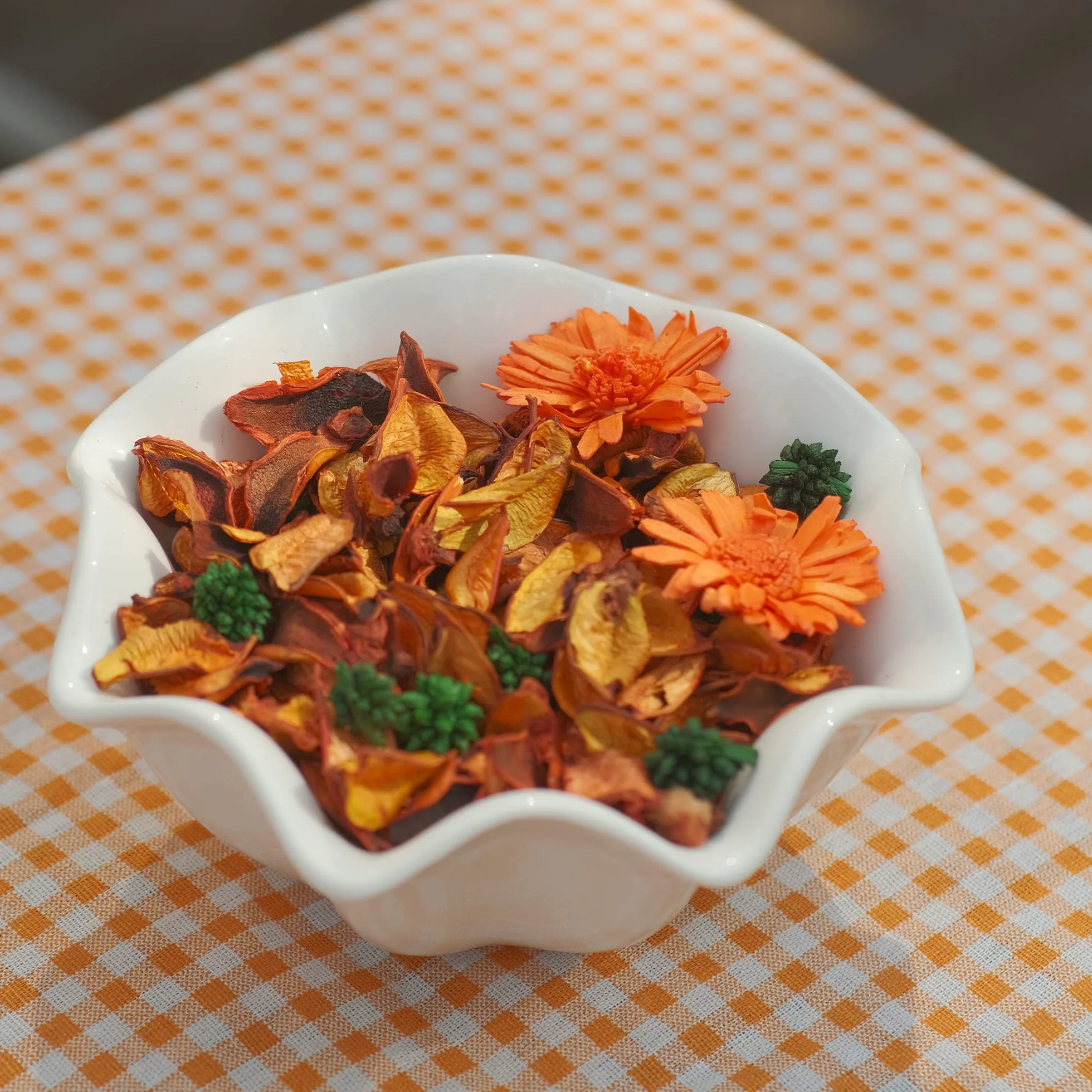 Qingbei Rina Pot Pourri Parfumé 90g Sachets Orange Fleurs Séchées pour Maison et Centre de Table
