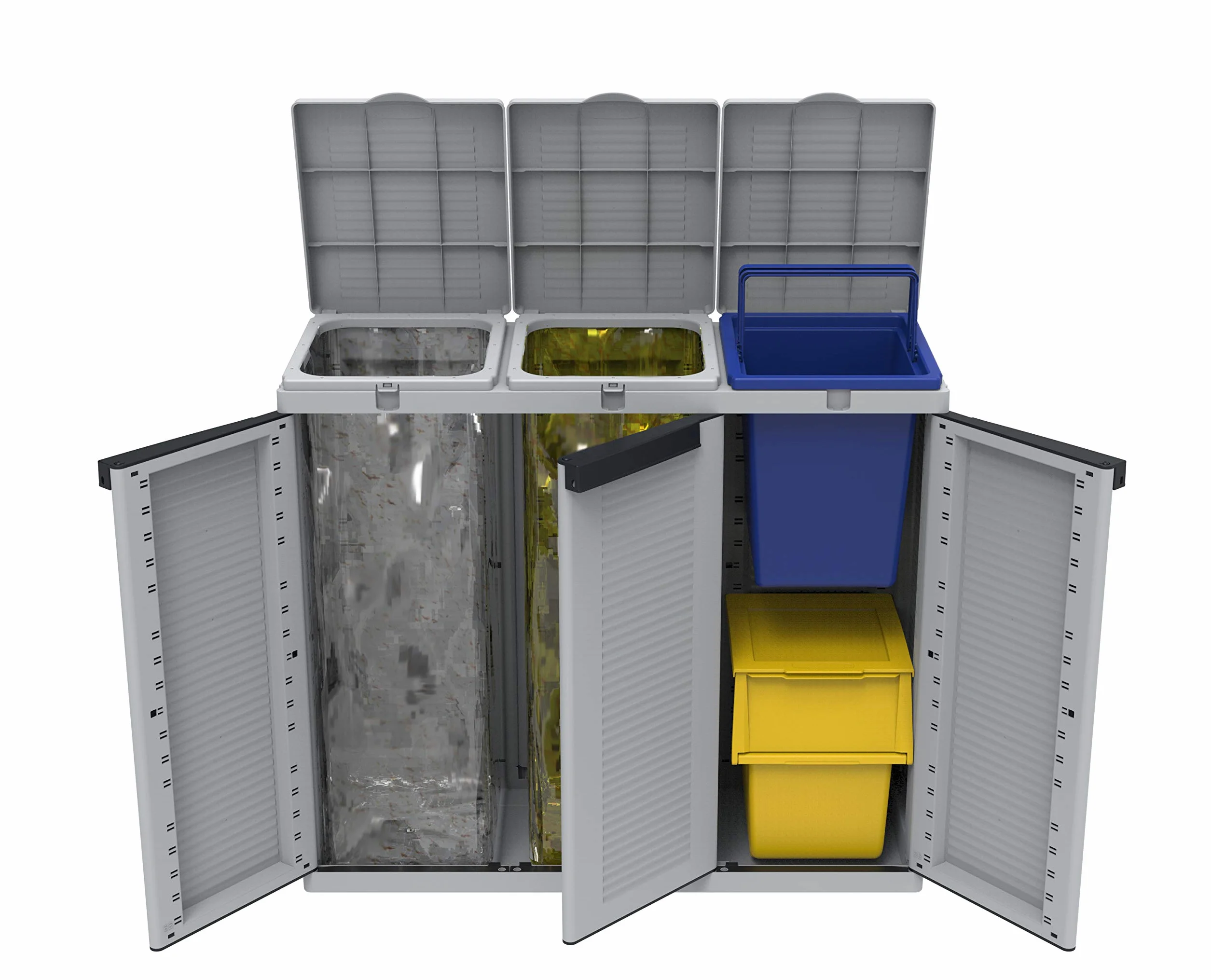 Terry Ecobin Poubelle Recyclage Tri Déchets Intérieur Extérieur Polypropylène Antichoc Jaune Bleu 25 L 30 L