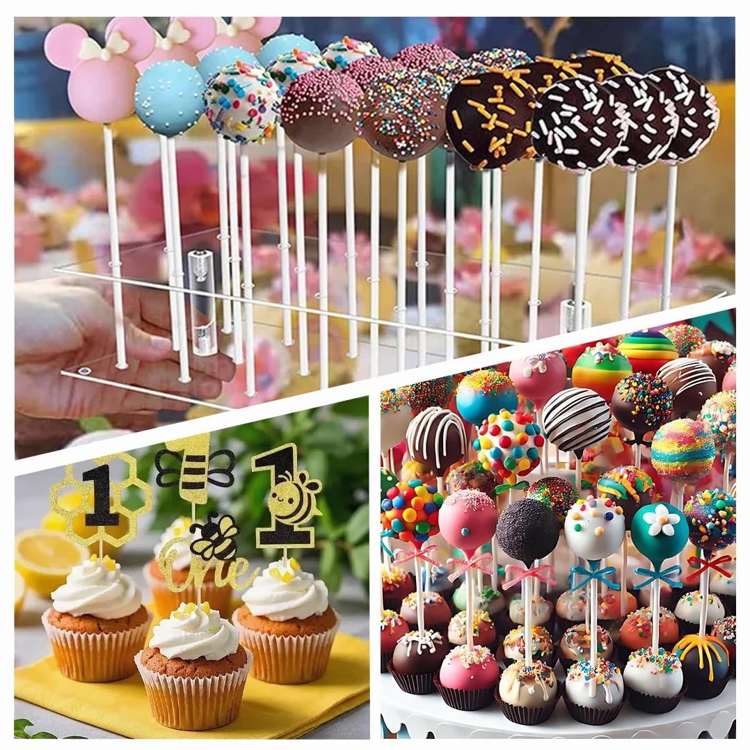 Bâtonnets Cake Pop en papier solide 10 cm blanc, support pour sucettes, chocolat, bonbons