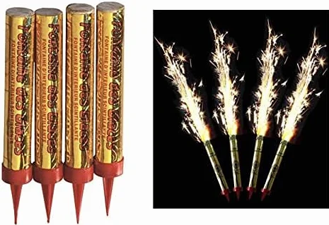 Bougies d'ambiance fontaine d'artifice pour gâteau d'anniversaire, 60 secondes, Sans Parfum