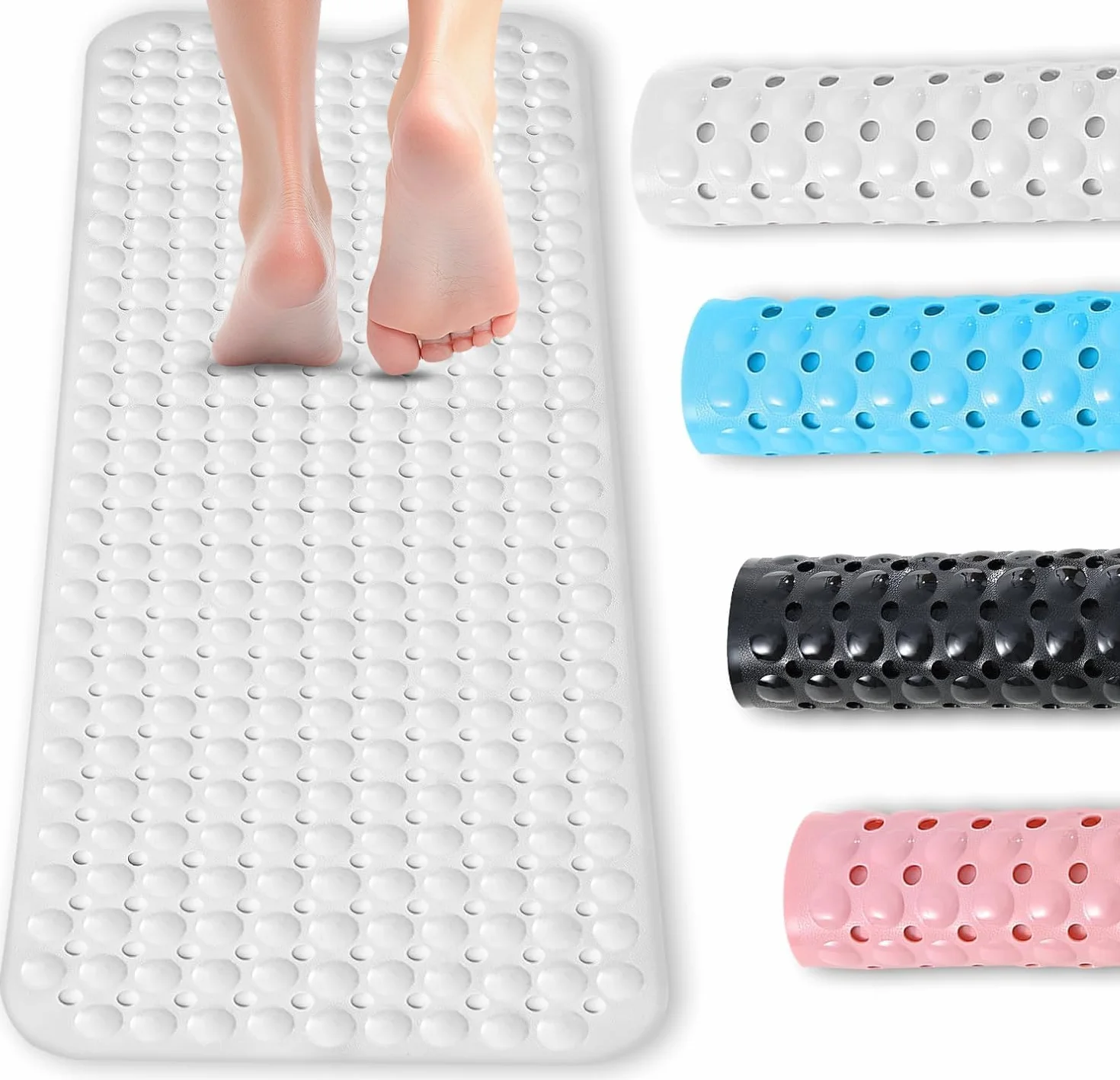 Tapis antidérapant baignoire 100 x 40 cm PVC Caoutchouc lavable en machine