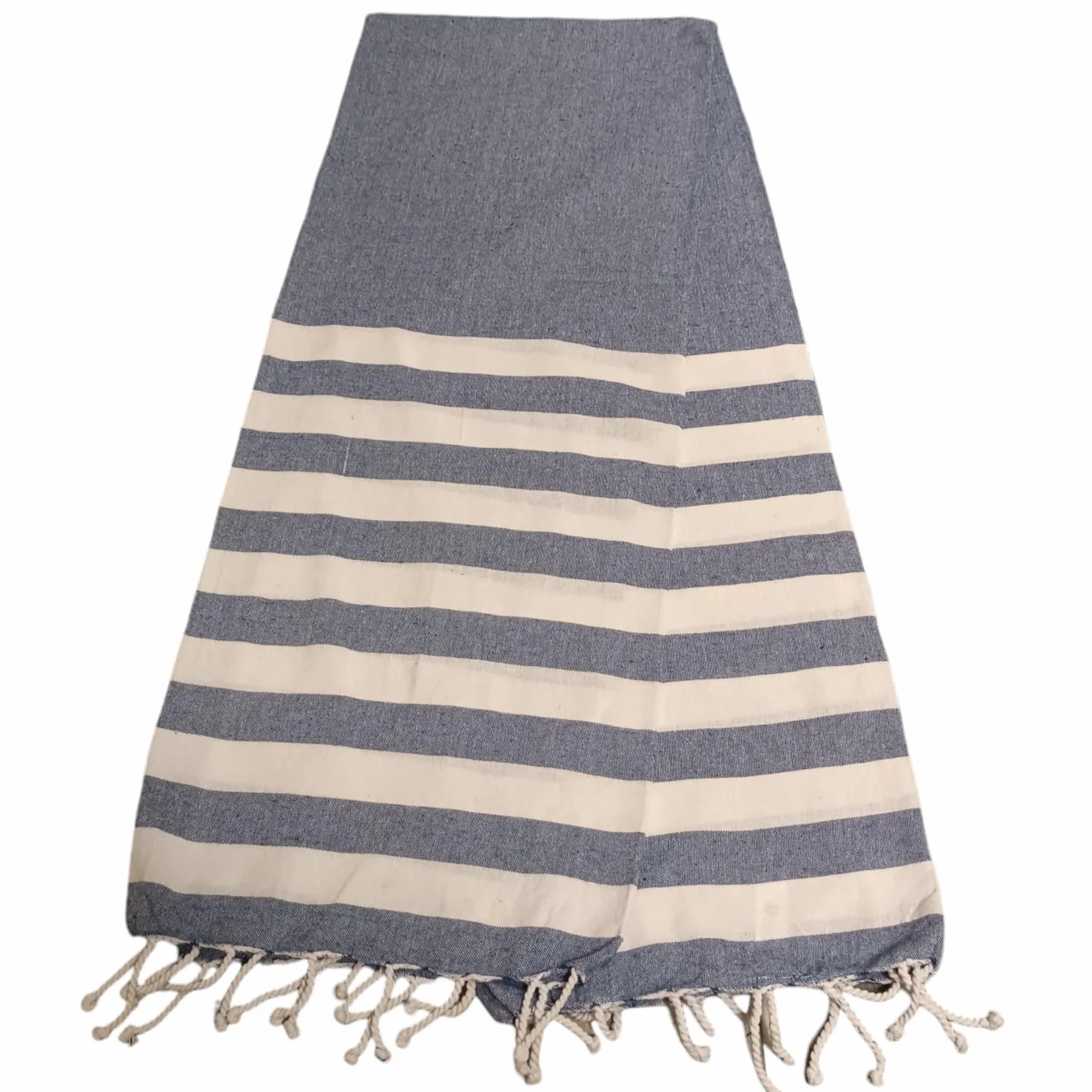 Atout Ciel Serviette de Plage Fouta Rayée avec Franges 90 x 180 cm Marine