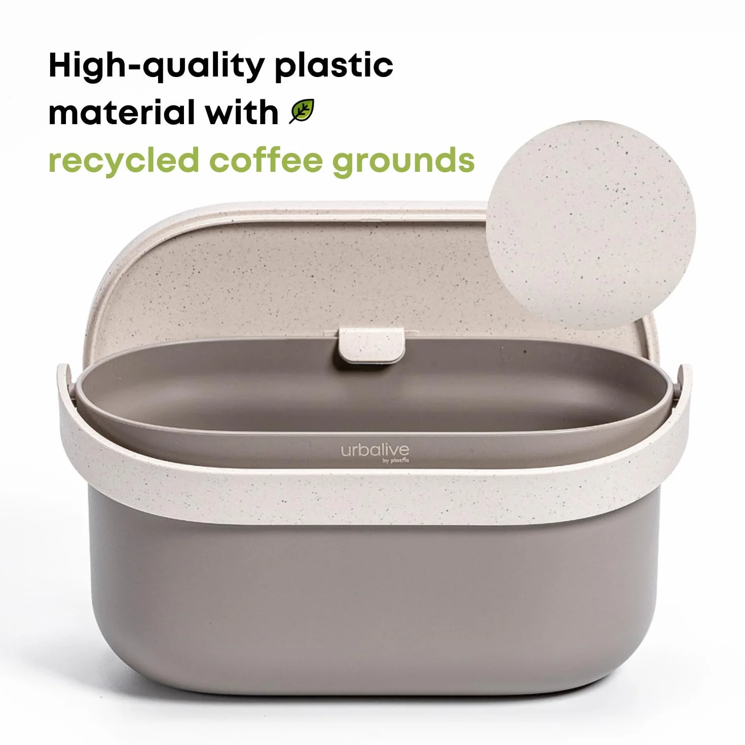 Urbalive Design Poubelle à Compost de Cuisine 4 L - Composteur avec Couvercle et Poignée Anti Odeur