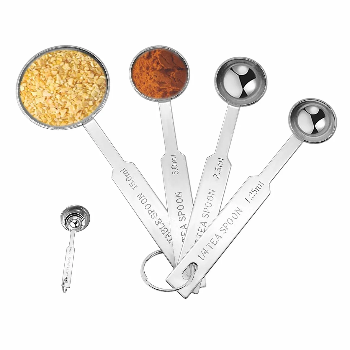 Cuillère Doseuse 4 Pièces en Acier Inoxydable pour Pâtisserie