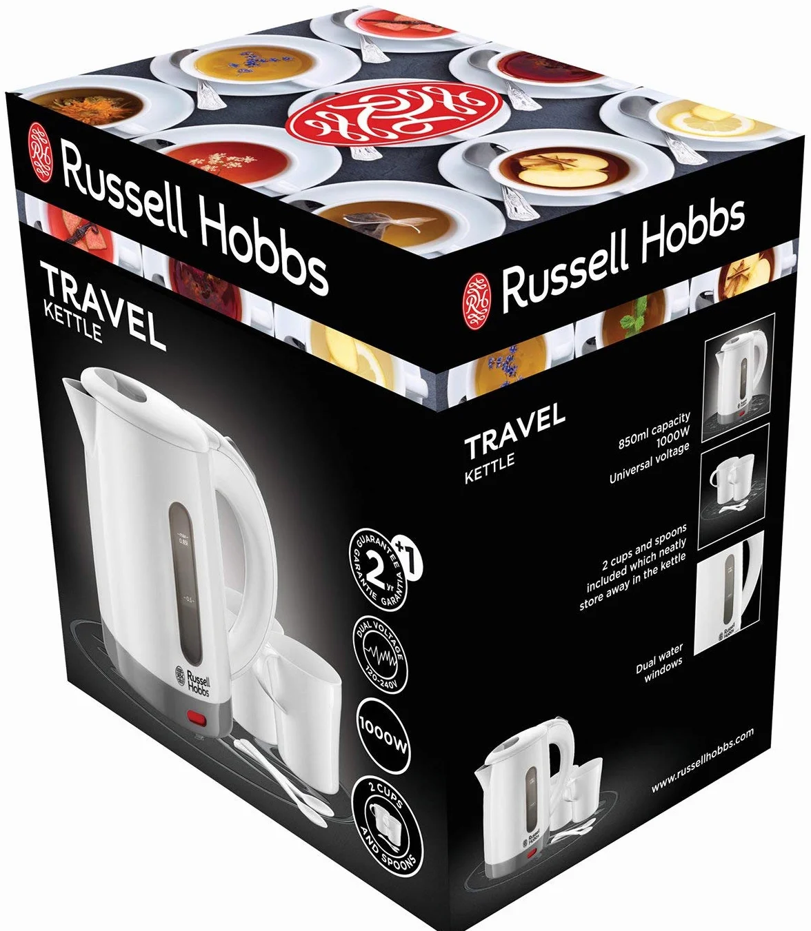Russell Hobbs Bouilloire Electrique 850 Ml 1000W 2 Tasses Filtre Anticalcaire 23840-70