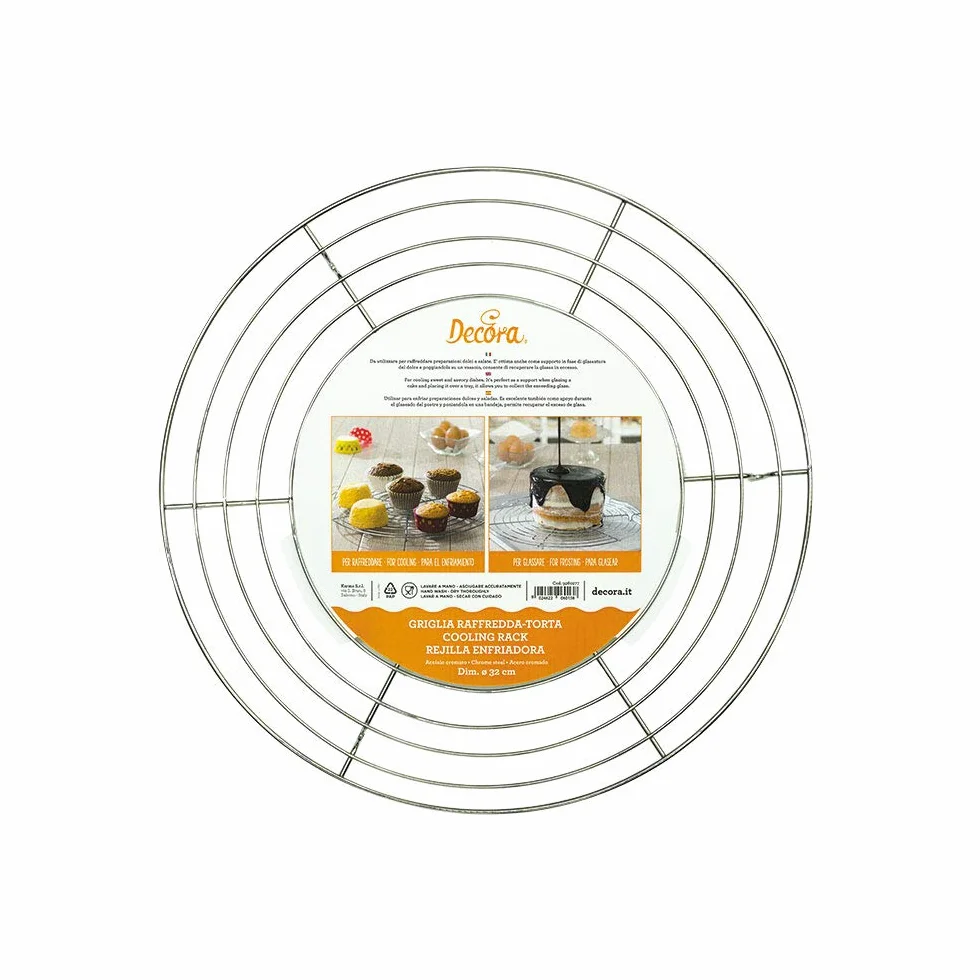 Grille de Refroidissement Ronde Acier Inoxydable 32 cm Decora